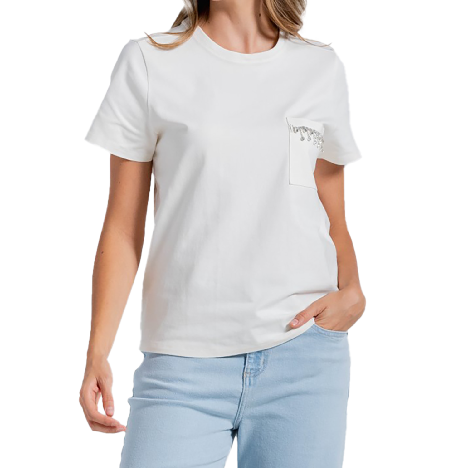 Camiseta Mangas Corts Cuello Redondo Bolsillo Con Aplique De Cadena ARKITECT