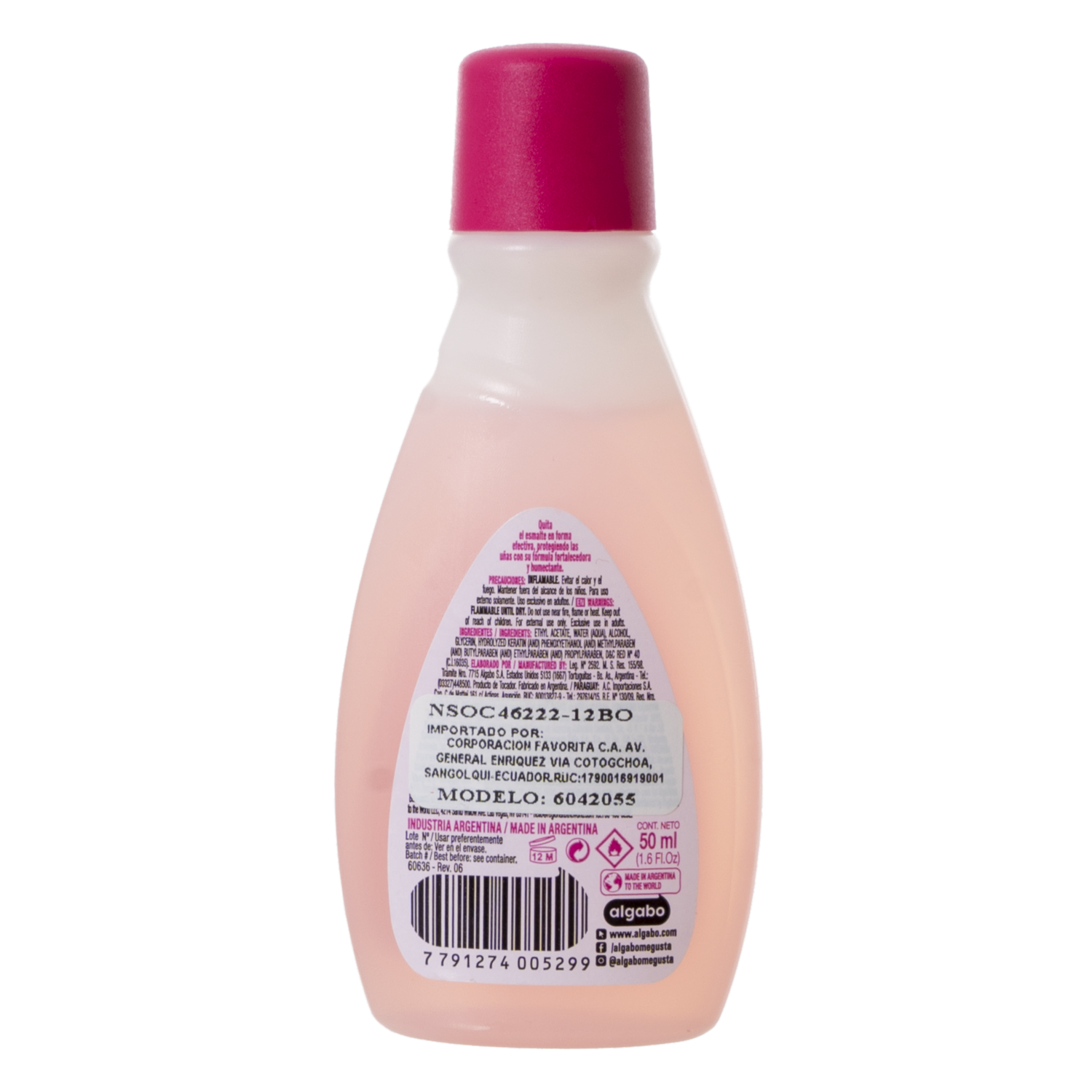Quita Esmalte Keratina ALGABO 50 Ml