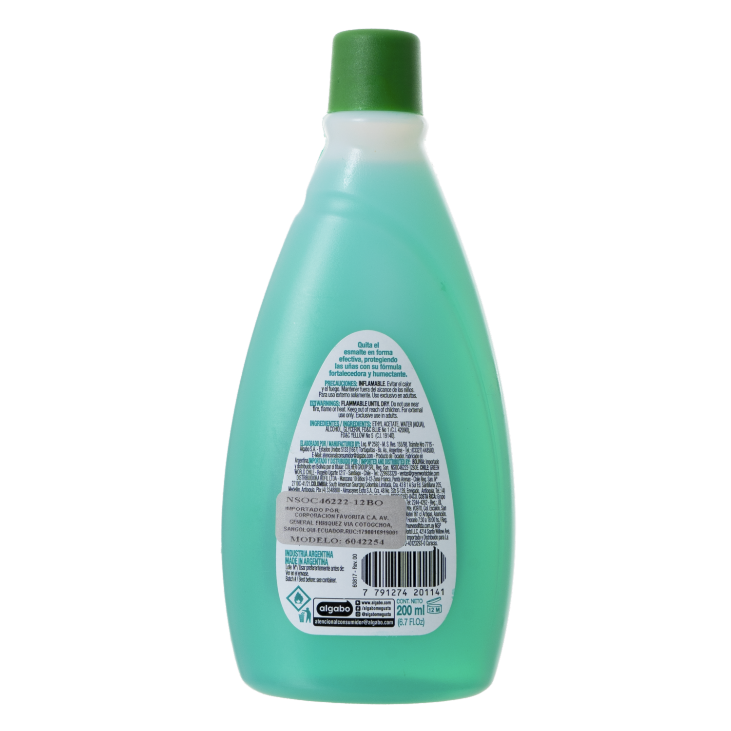 Quita Esmalte Humectante ALGABO 200 Ml