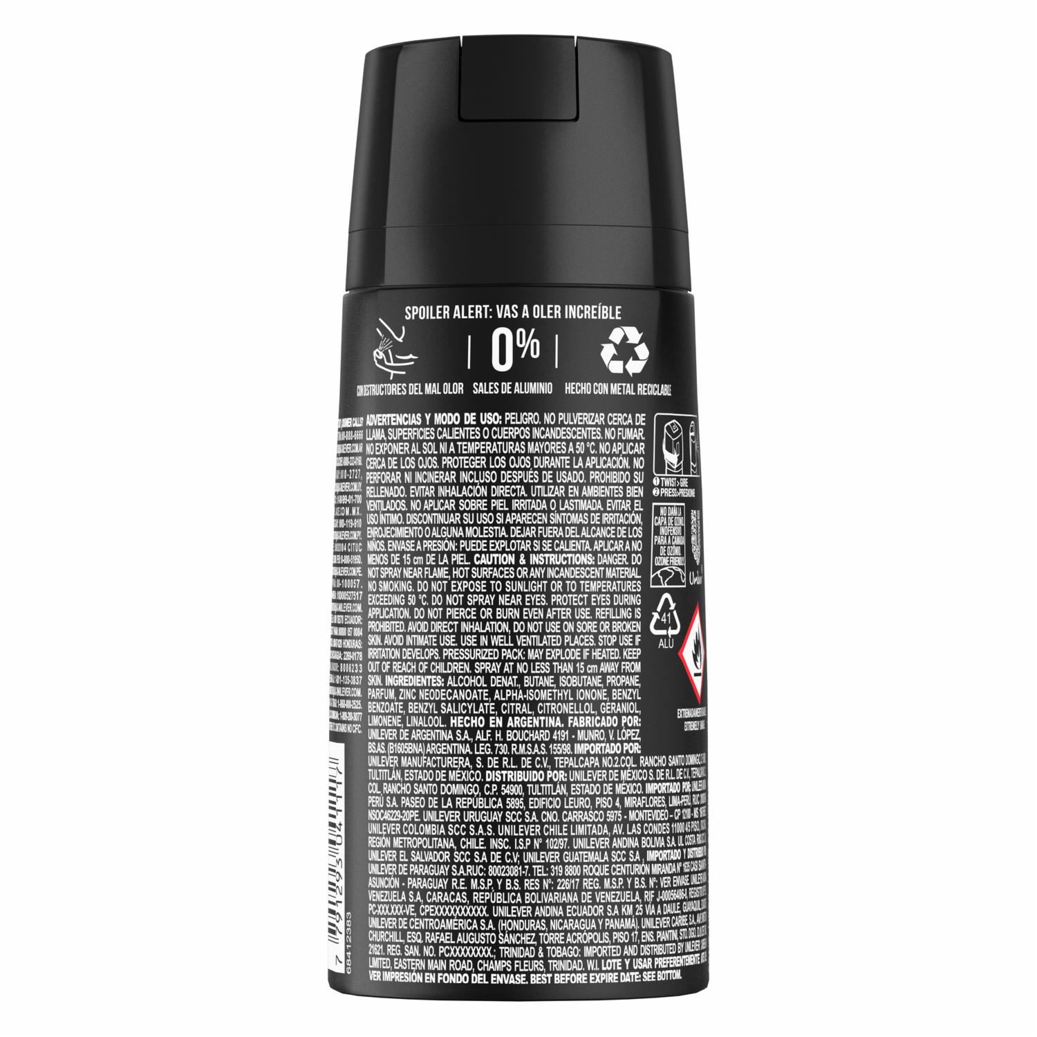 Desodorante En Aerosol Para Hombre Black AXE 150 Ml