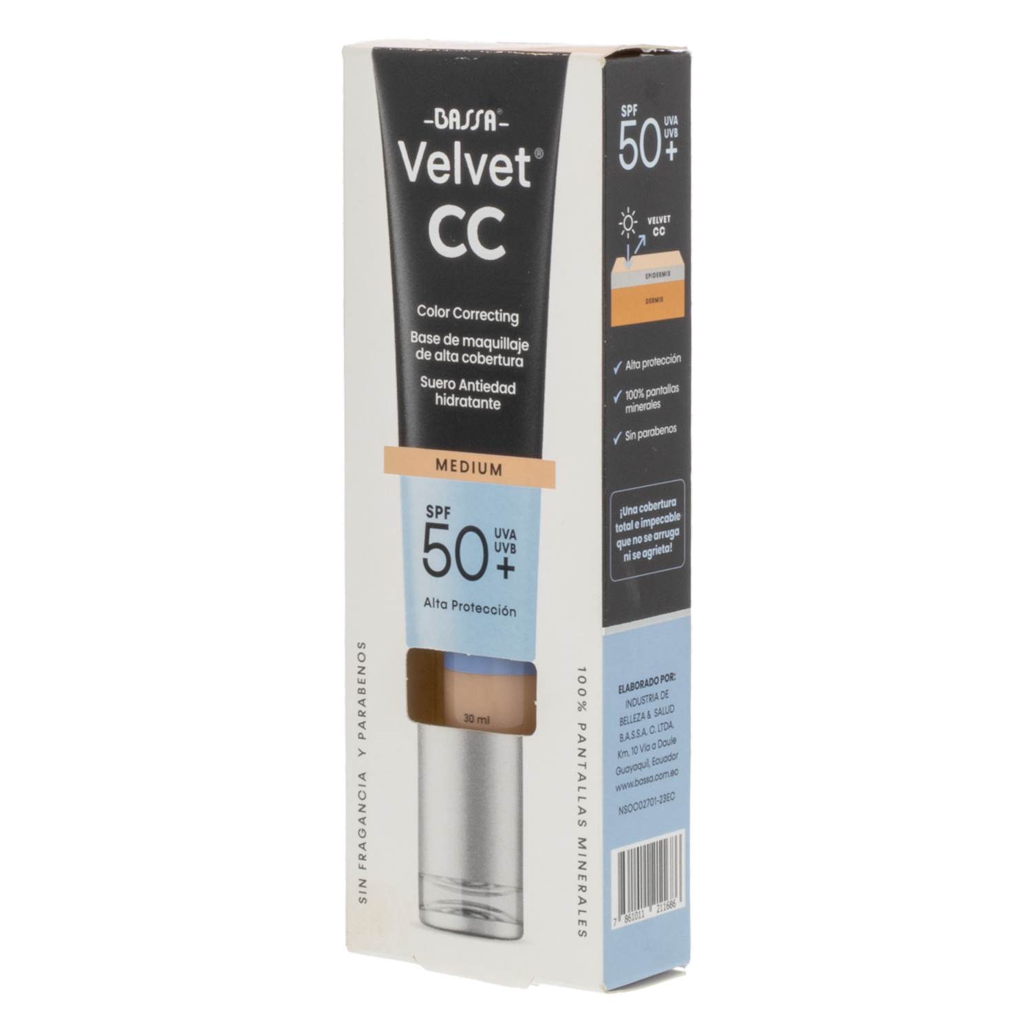 Protector Solar Facial Con Tono Medium BASSA & BATH 30 Ml