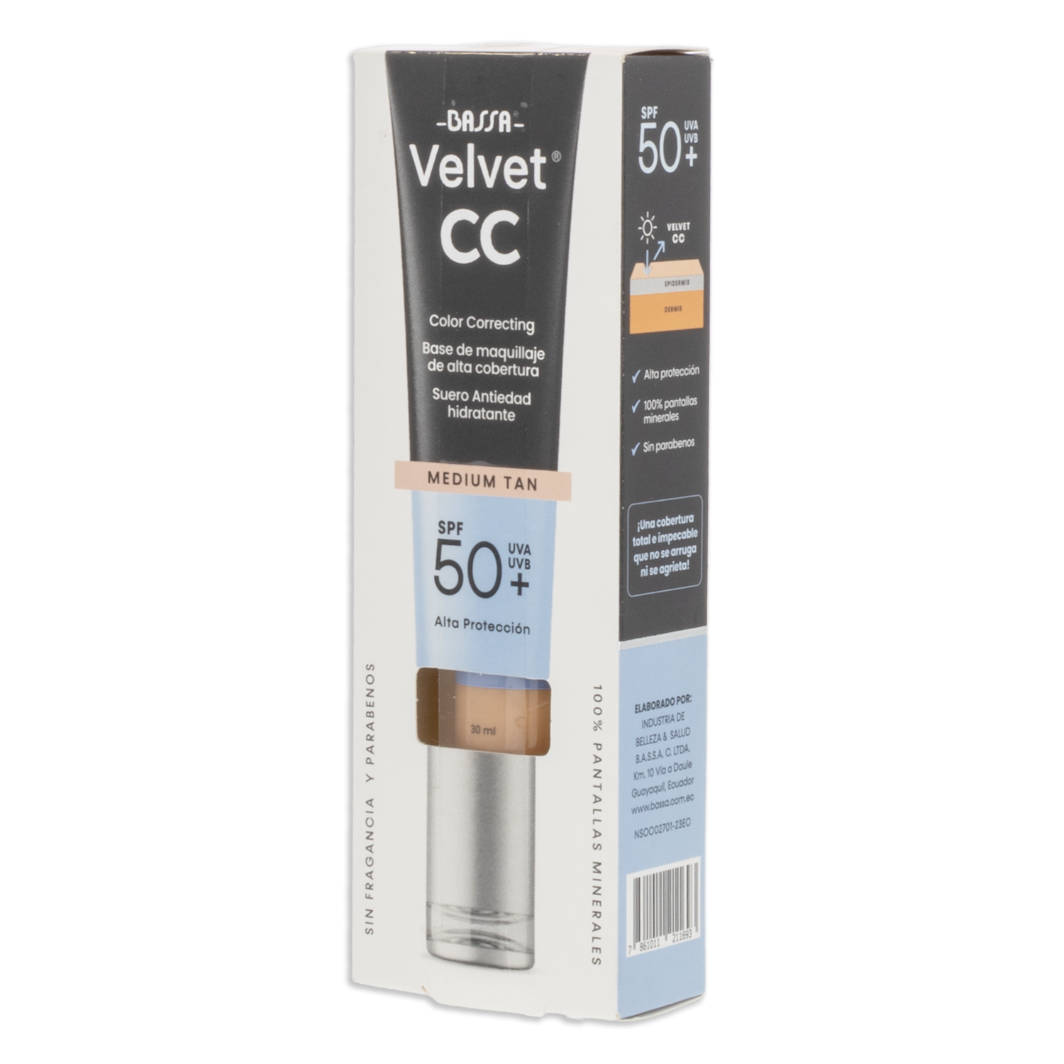 Protector Solar Facial Con Tono Medium Tan BASSA & BATH 30 Ml