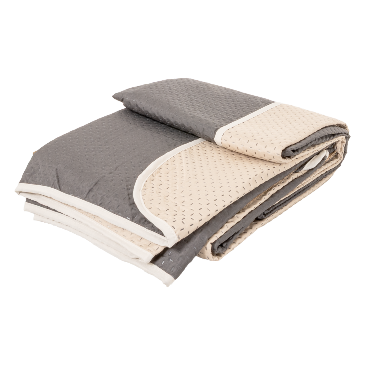 Cubrecama Ultrasonido Beige Con Gris MODERTEX