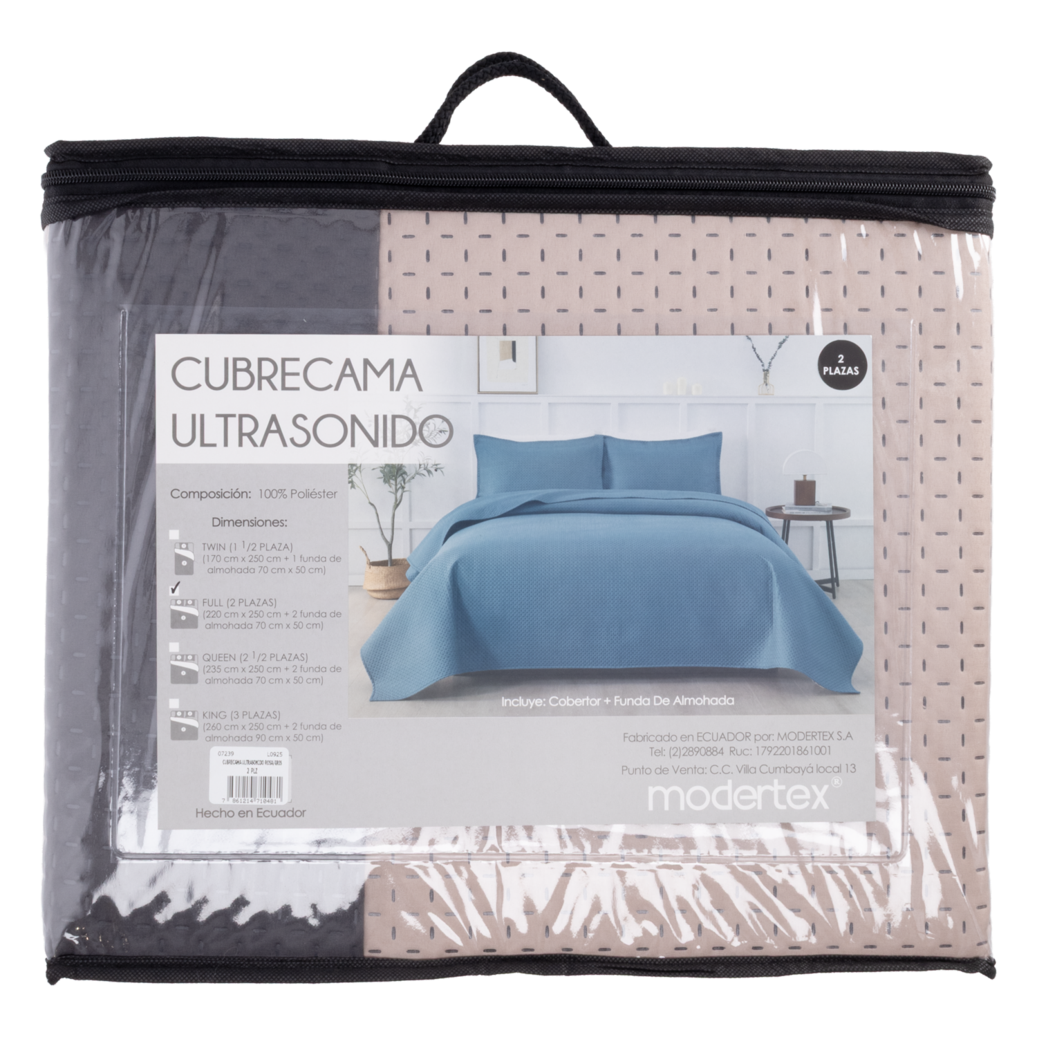 Cubrecama Ultrasonido Rosa Con Gris MODERTEX