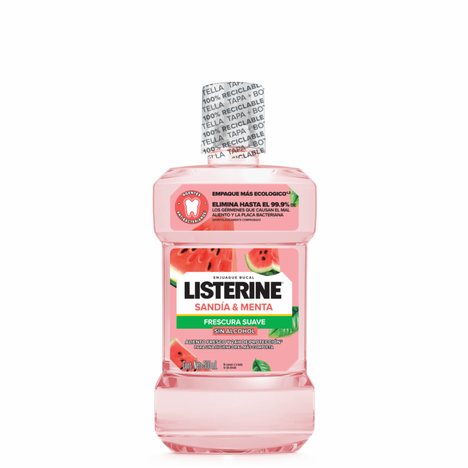 Enjuague  Bucal Sandía & Menta Frescura Suave Sin Alcohol LISTERINE 500 Ml