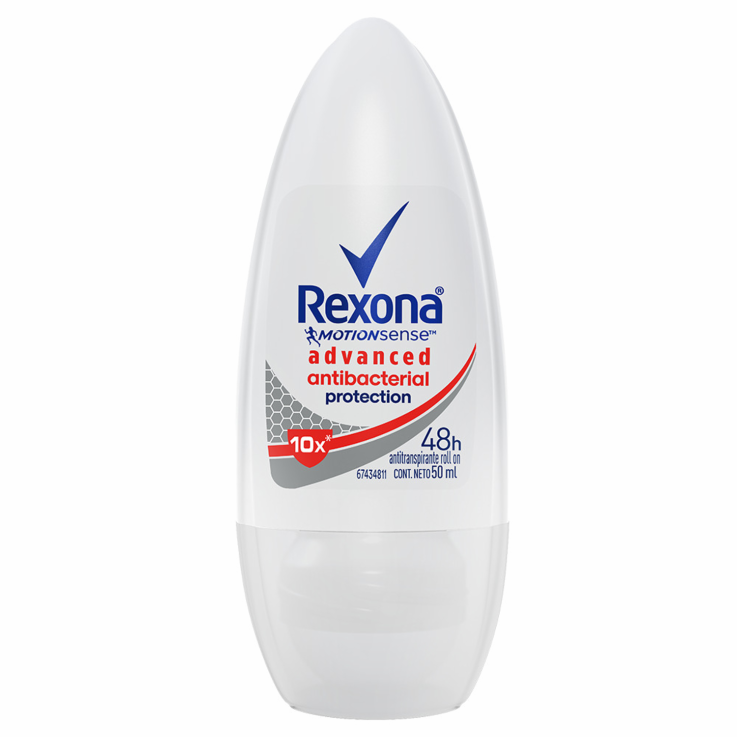 Desodorante En Roll On Protección Antibacterial REXONA 50 Ml