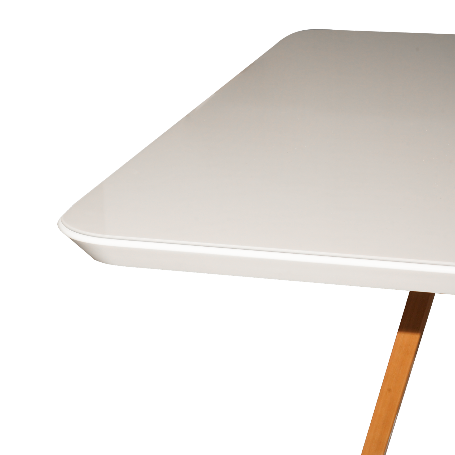 Mesa Bennett Cuadrada Con Vidrio MOVEIS PROVINCIA Blanco Mate