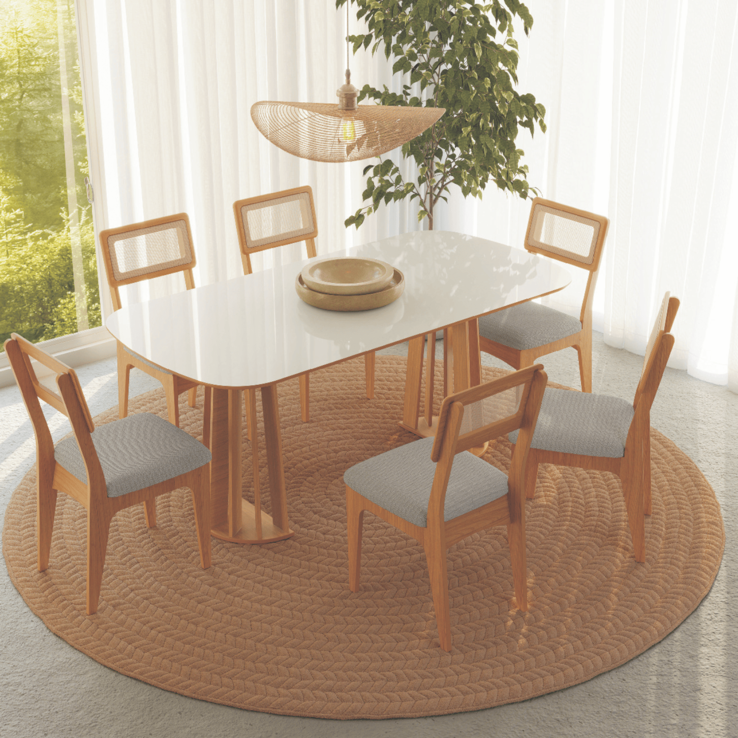 Mesa De Comedor Rectangular DALLA COSTA MDF