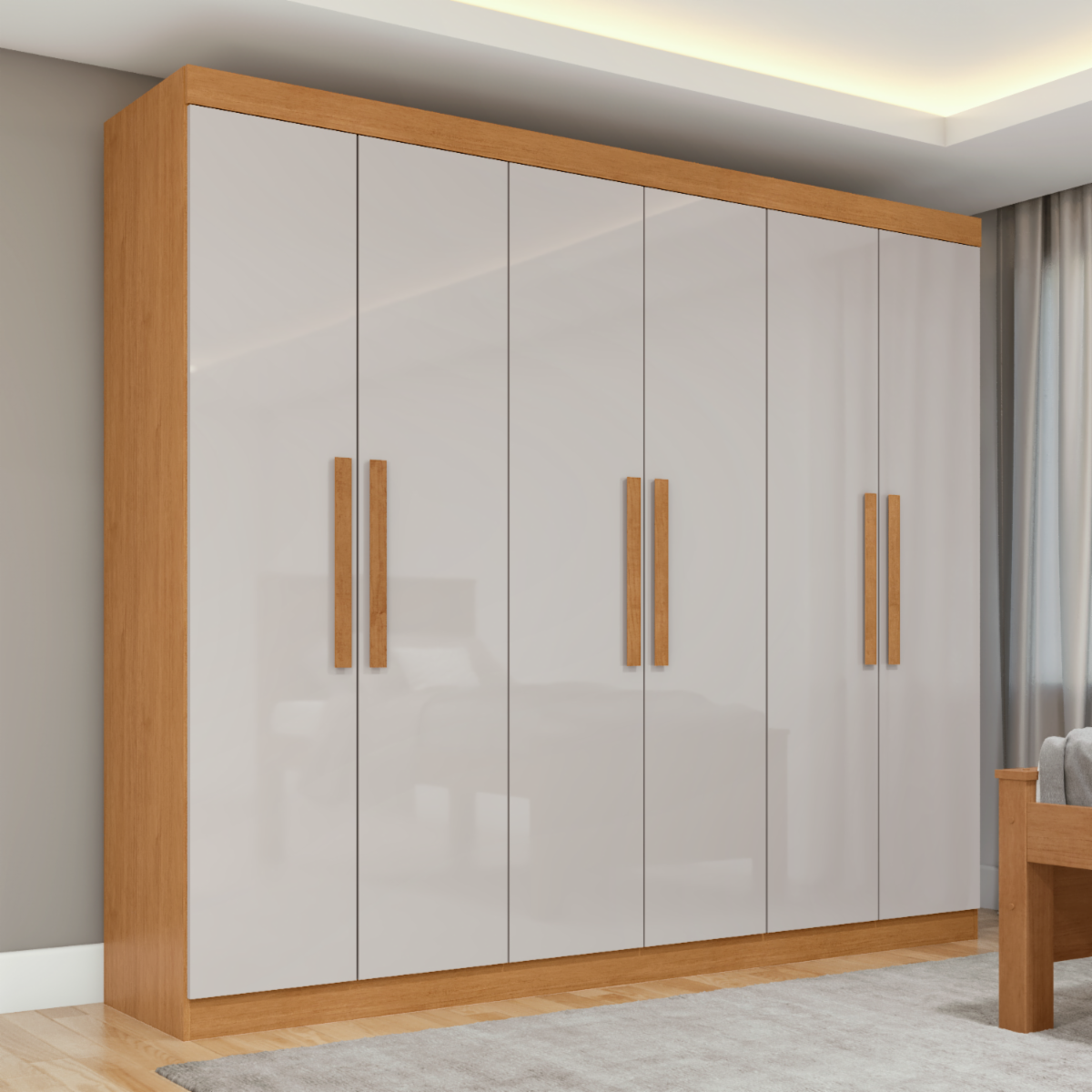 Ropero Con 6 puertas Andara Soft Almendra Clean LOPAS MDP