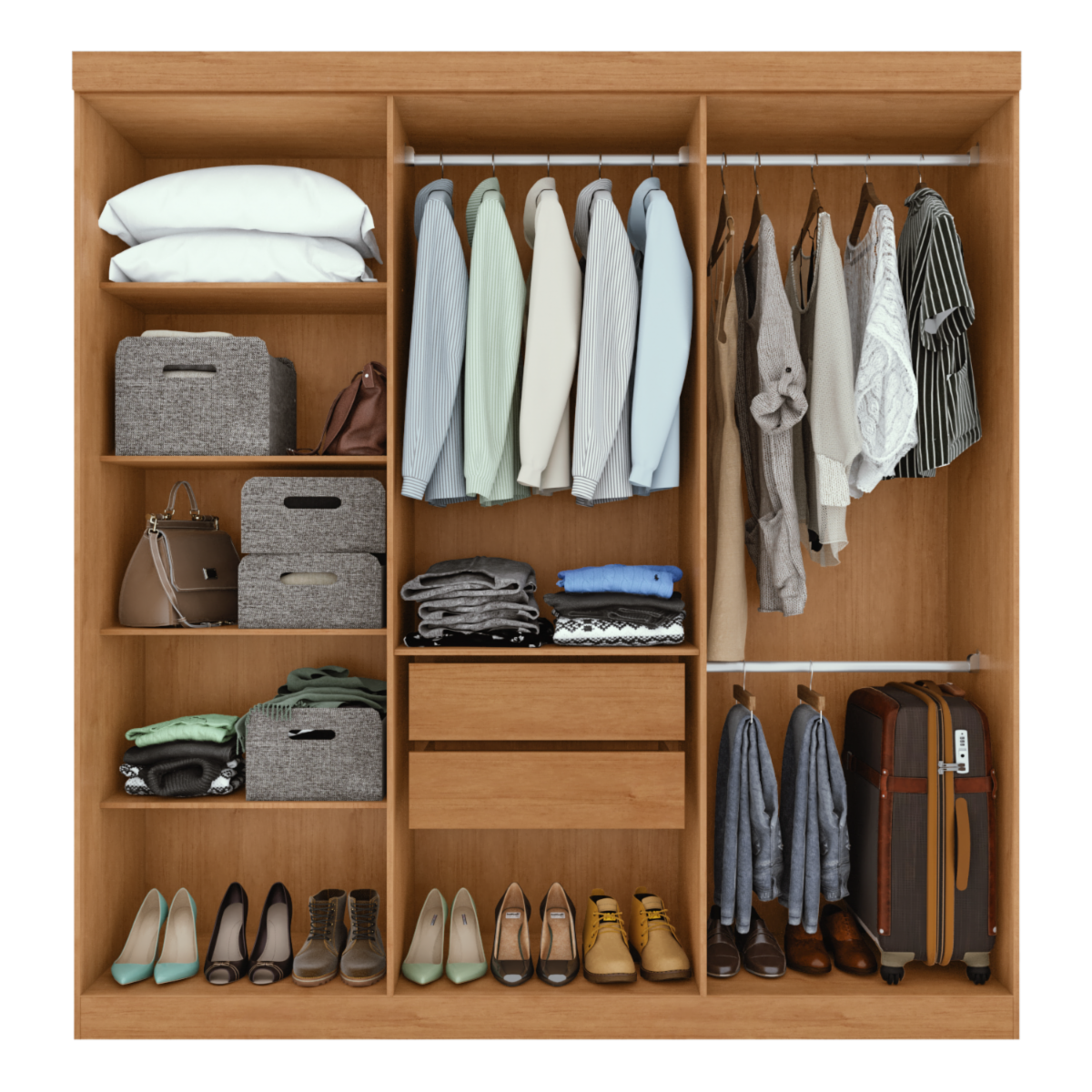 Ropero Con 6 puertas Andara Soft Almendra Clean LOPAS MDP