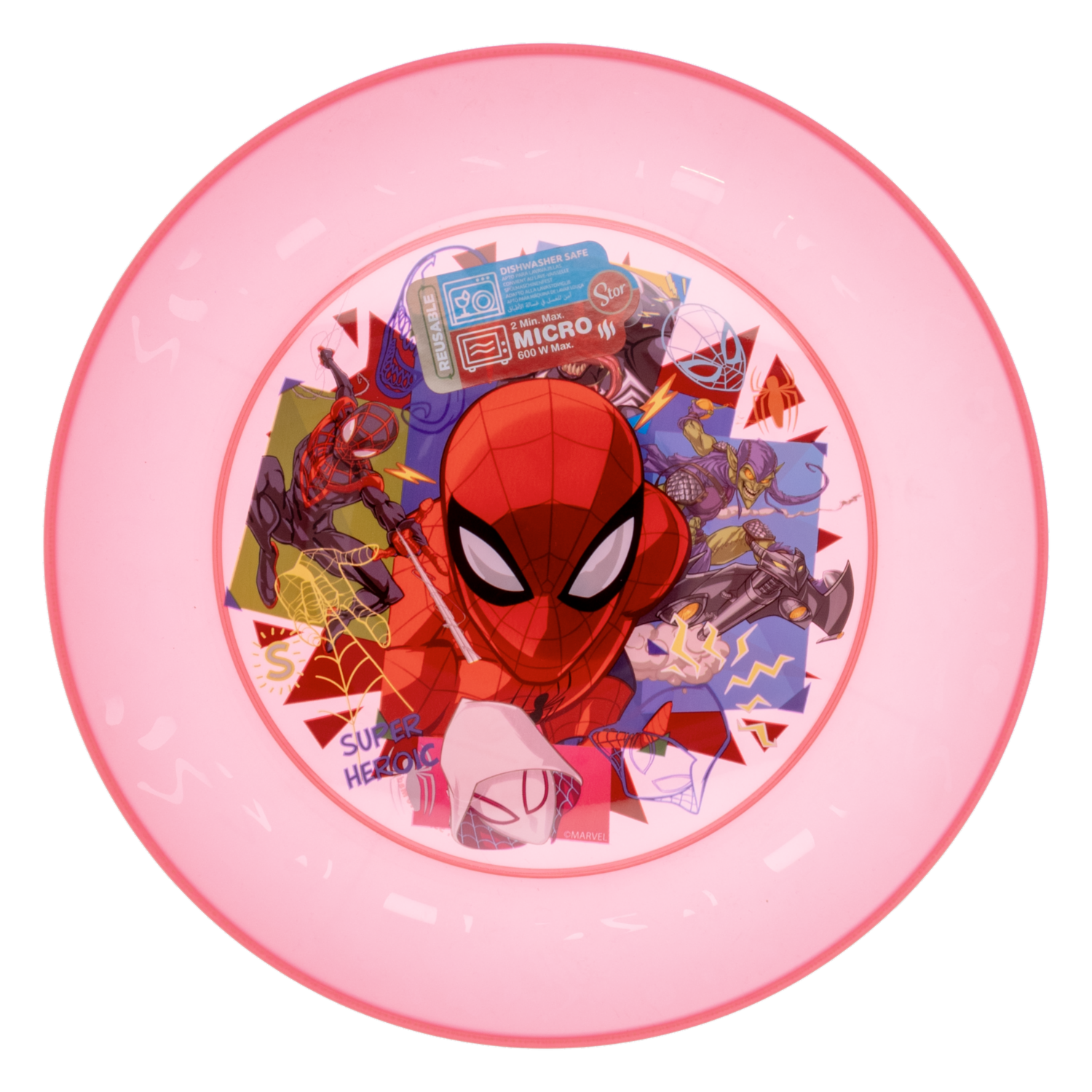 Plato Infantil Reutilizable Apto Para Microondas Diseño Party Spiderman STOR 1 Pieza