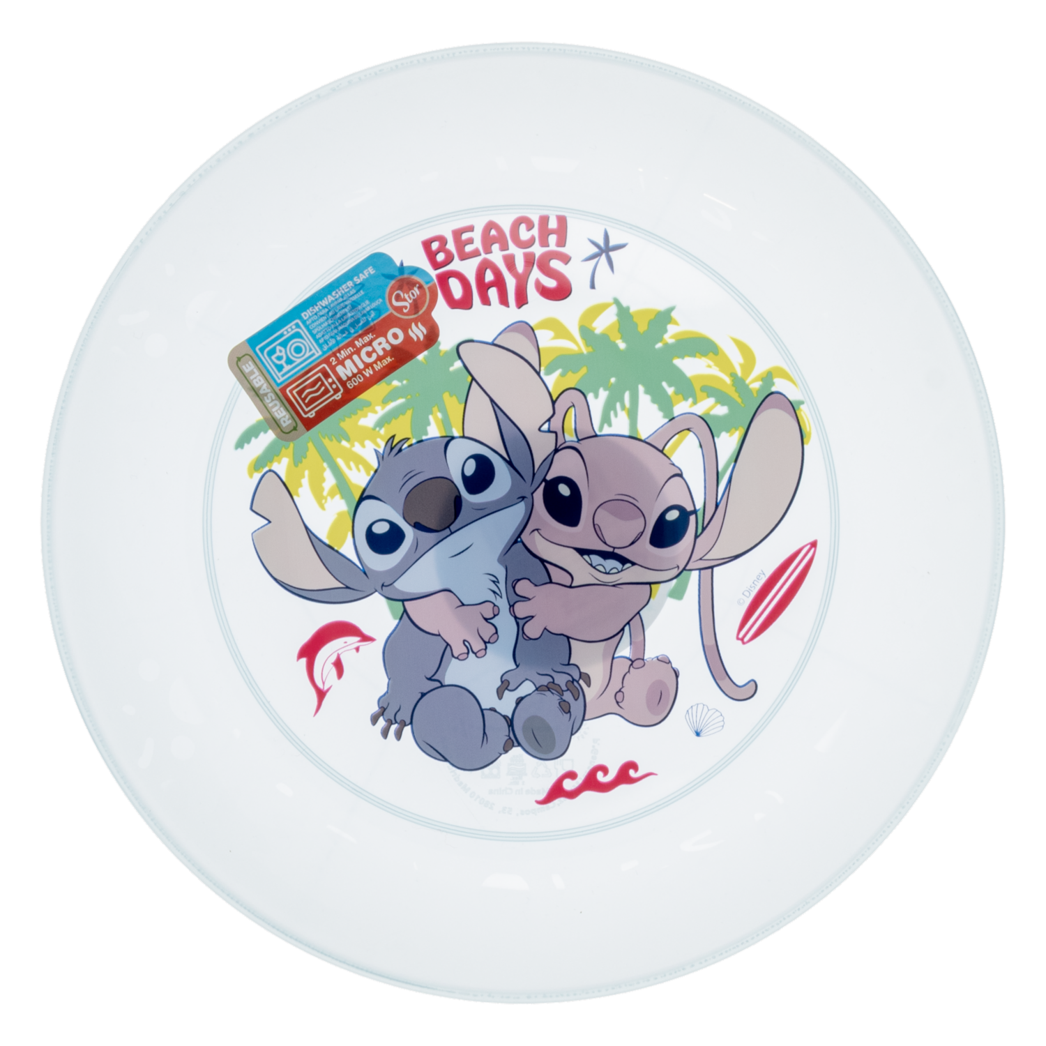Plato Infantil Reutilizable Apto Para Microondas Diseño Party Stitch STOR 1 Pieza