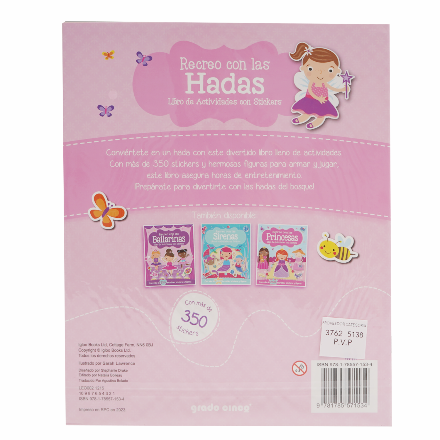Libro Recreo Con Las Hadas Libro De Actividades Y Stickers GRADO CINCO 26 Páginas