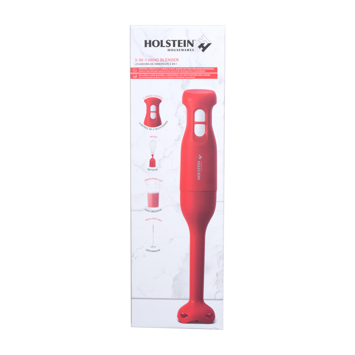 Batidora De Inmersión 150 Watts 3 En 1 HH-09101082R 3 En 1 HOLSTEIN 2 Velocidades