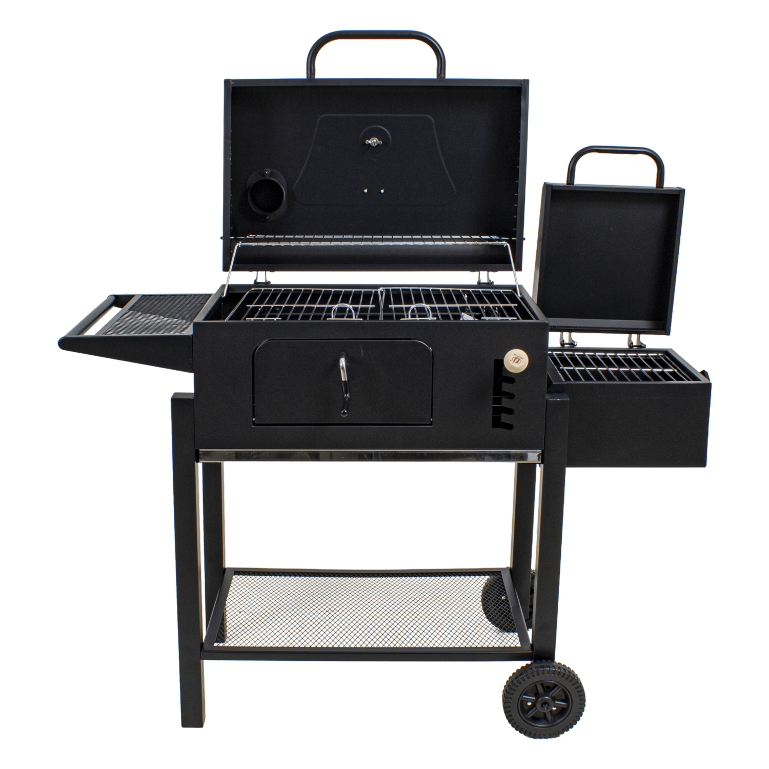 Parrilla Bbq Negra Con Estufa Mediana SMOCKER JOB 60X40X26 Cm