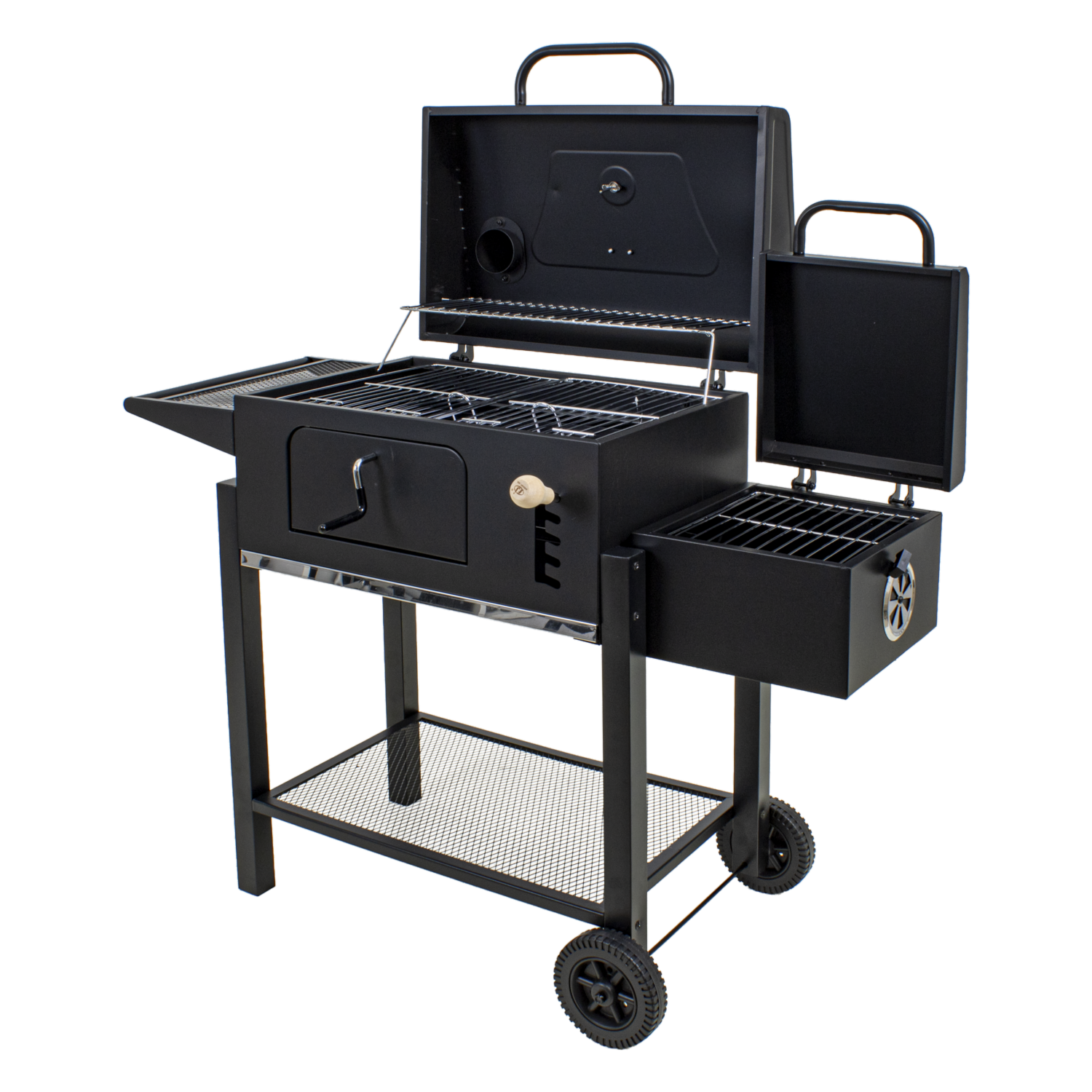Parrilla Bbq Negra Con Estufa Mediana SMOCKER JOB 60X40X26 Cm