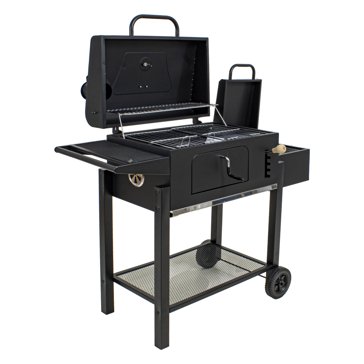 Parrilla Bbq Negra Con Estufa Mediana SMOCKER JOB 60X40X26 Cm