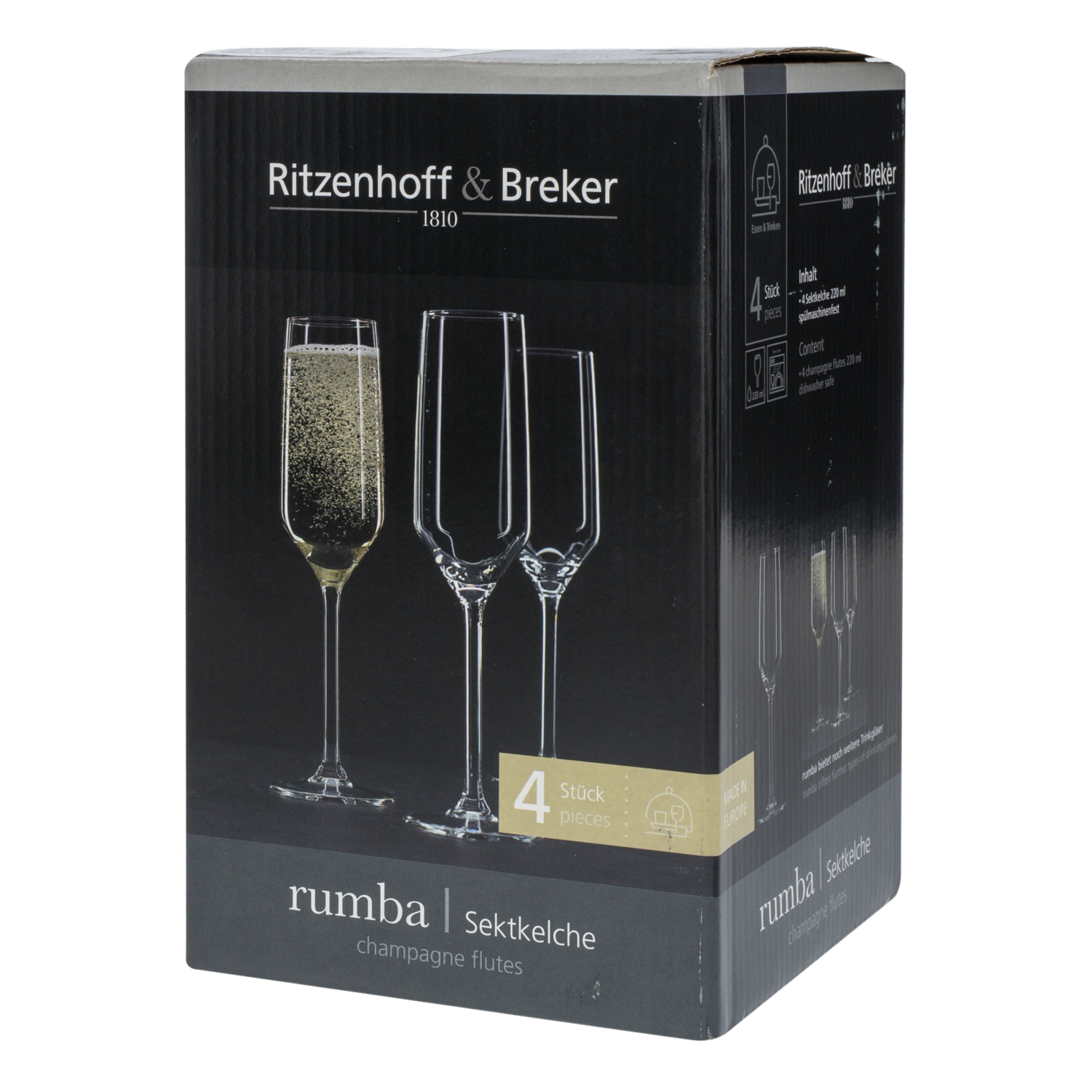 Set De Copas Para Champagne Rumba 220 Ml RITZENHOFF & BREKER 4 Piezas