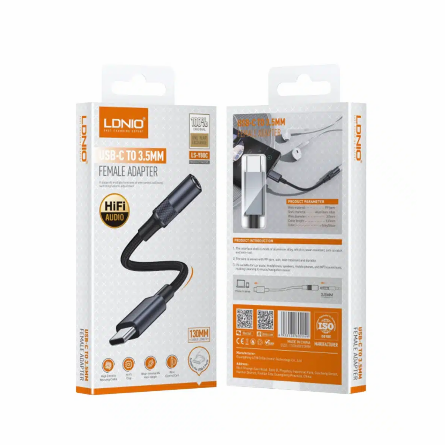 Adaptador Tipo C A 3.5Mm Modelo Lsy80C LDNIO Blanco
