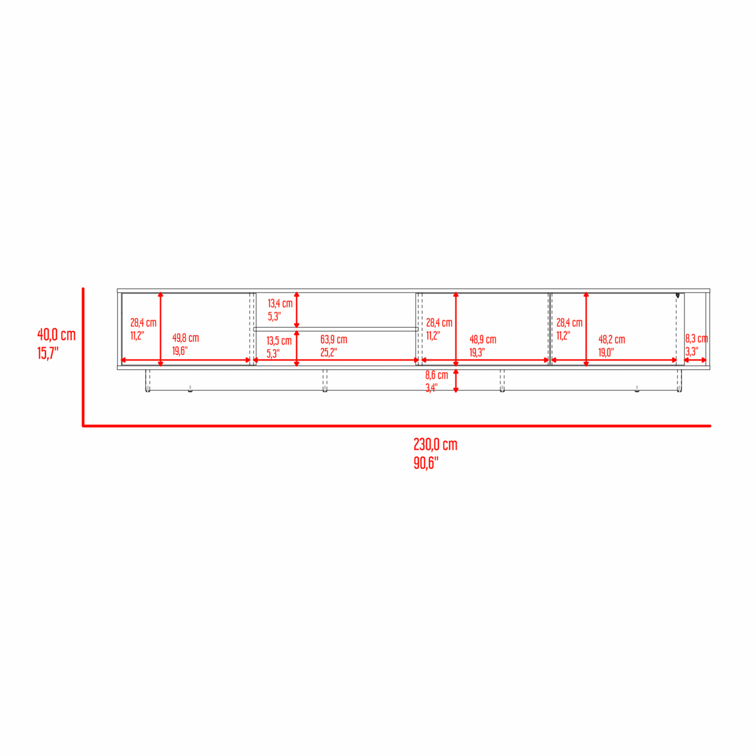 Rack De Tv Para 85″ Maldivas Fresno Blanco Capri MÖBLART MDF