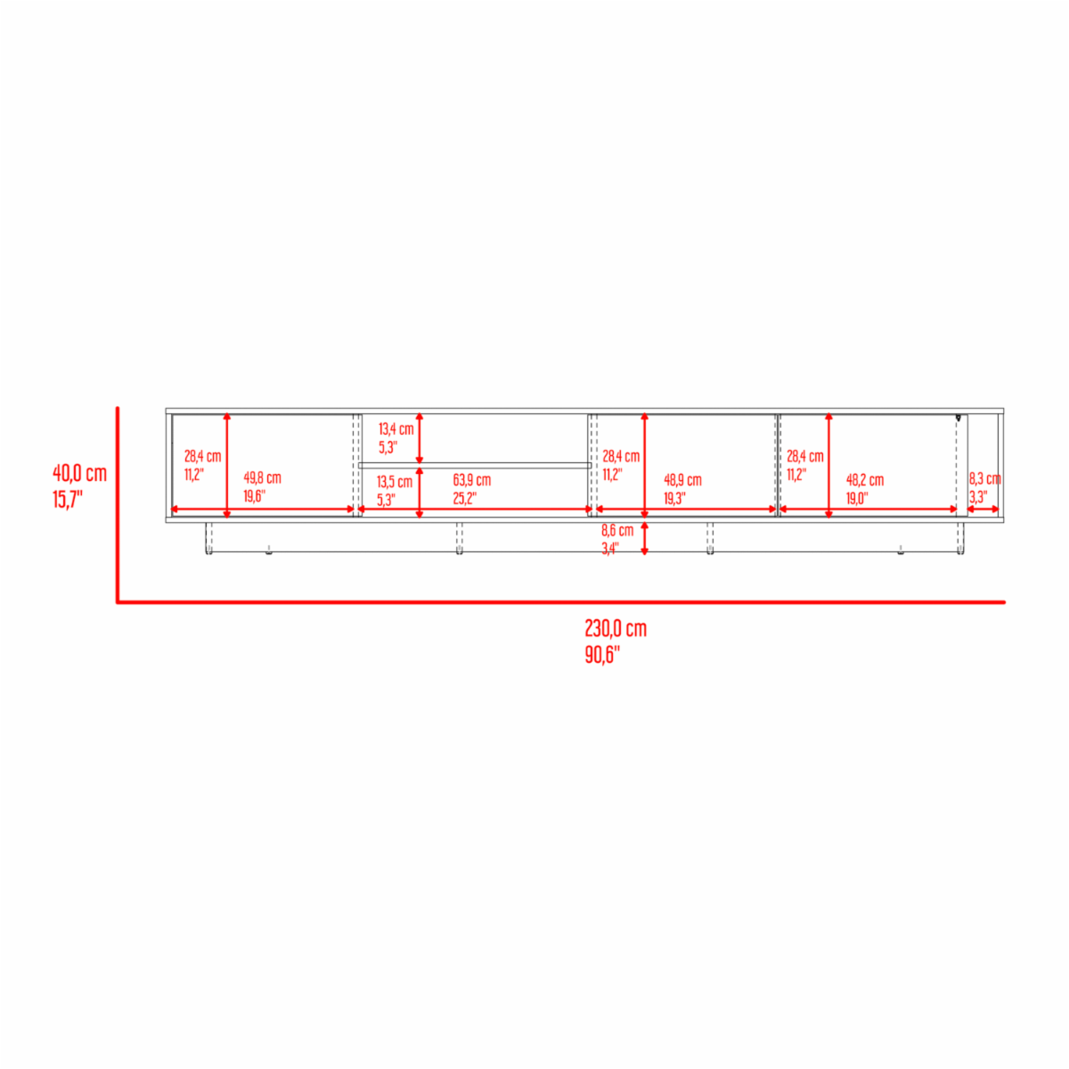 Rack De Tv Para 85″ Maldivas Avellana MÖBLART MDF