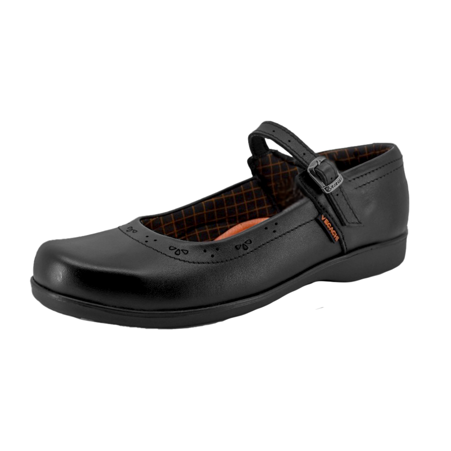 Zapatos Escolares Hebilla Negro Detalles Alrededor Capellada VECACHI