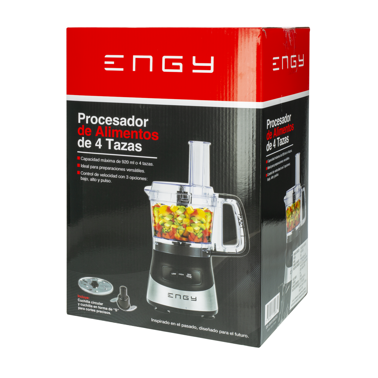 Procesador De Alimentos 3 Velocidades DIS-09101002SS ENGY 4 Tazas