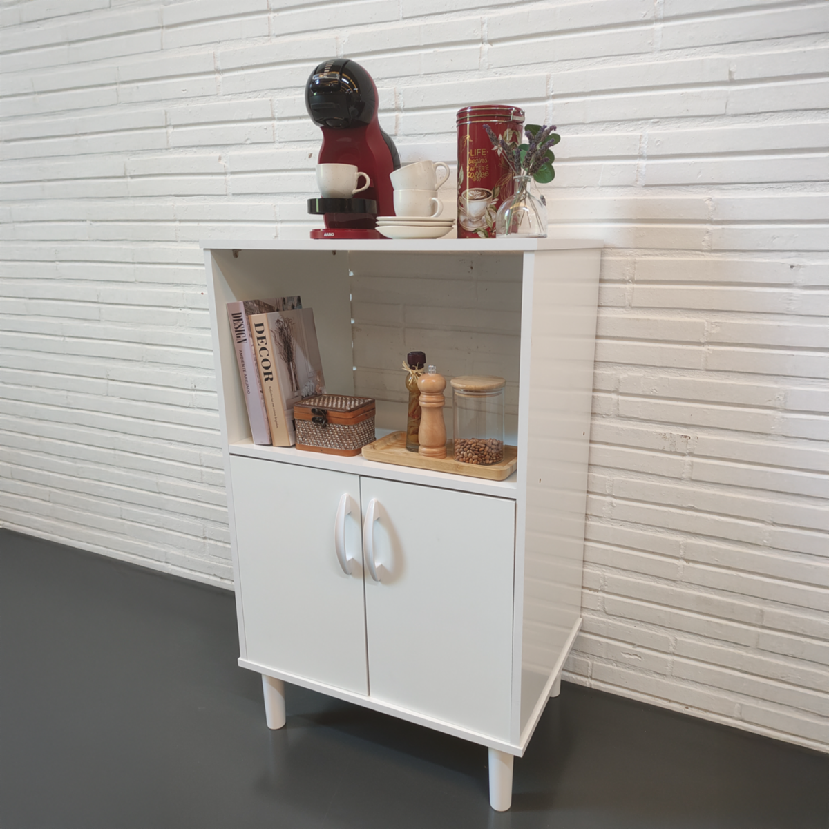 Mueble De Cocina Para Microondas 2 Puertas Bento Blanco CASAMIA MDP