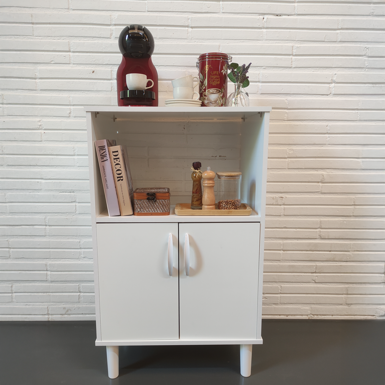 Mueble De Cocina Para Microondas 2 Puertas Bento Blanco CASAMIA MDP