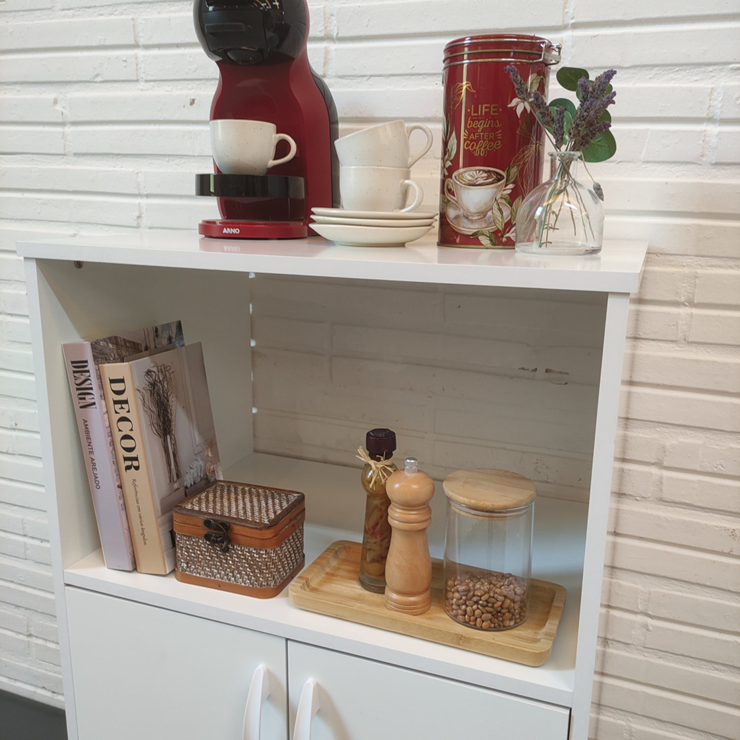 Mueble De Cocina Para Microondas 2 Puertas Bento Blanco CASAMIA MDP