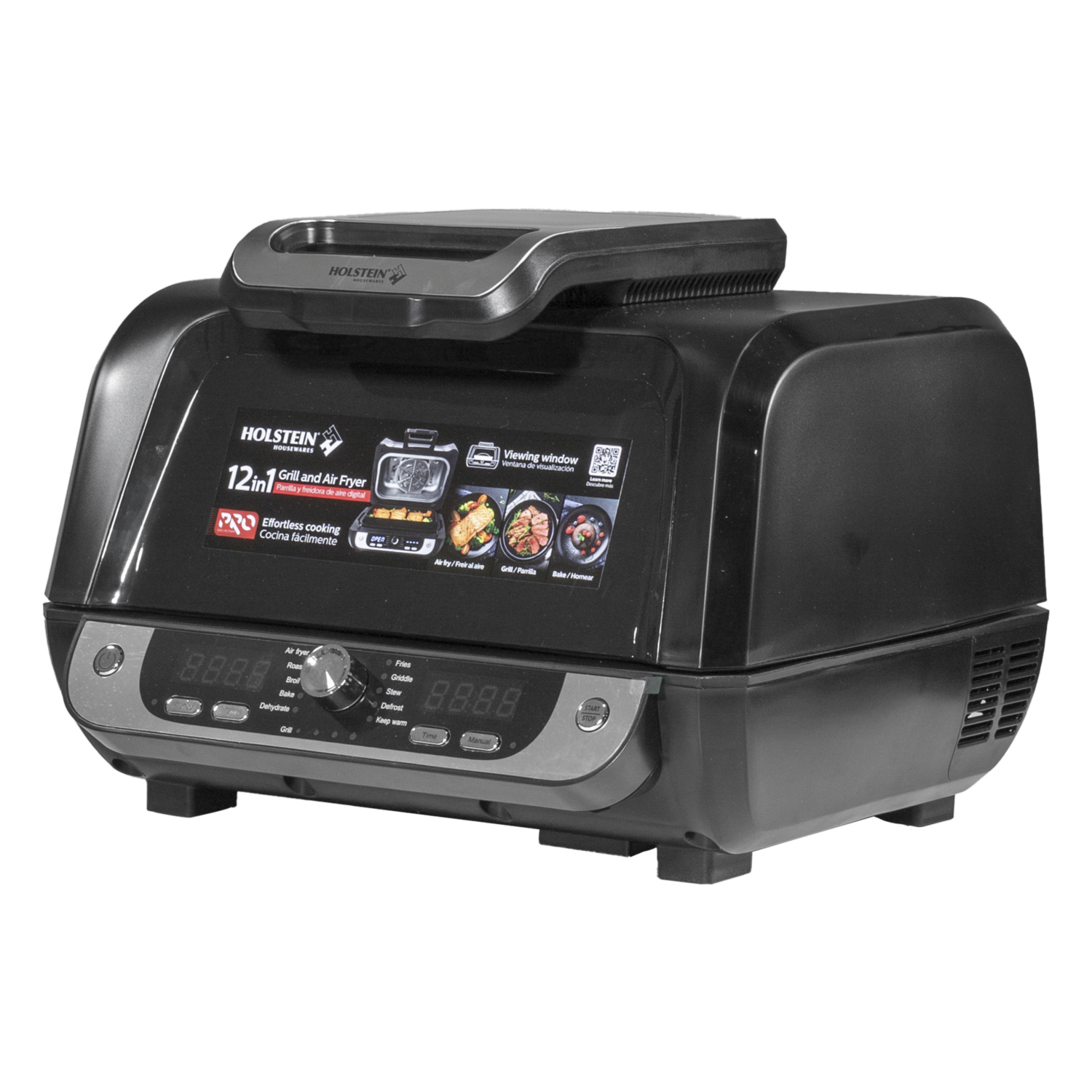 Air Fryer Y Parrilla Digital 12 En 1 Negro HOLSTEIN 6 Litros