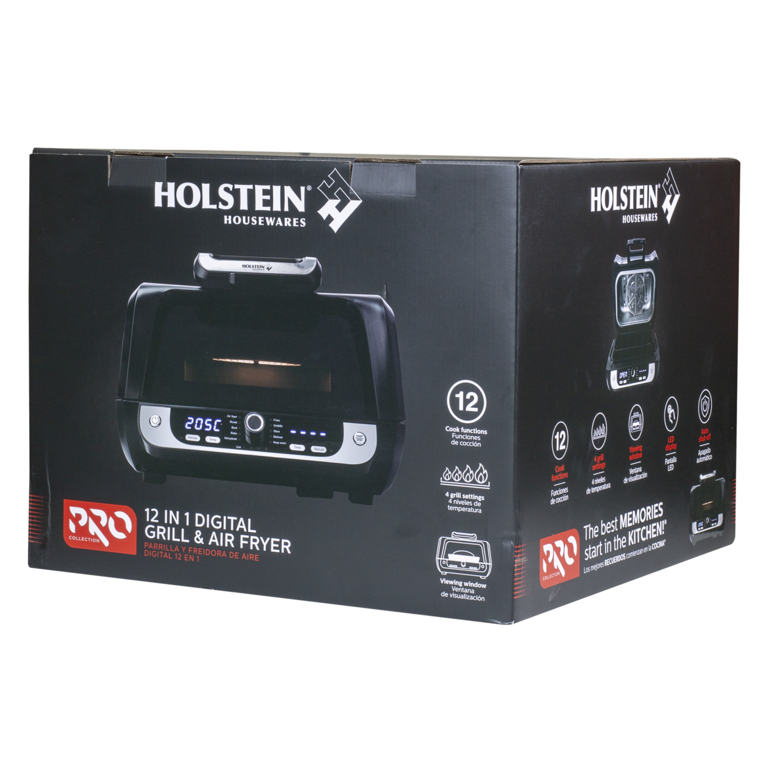 Air Fryer Y Parrilla Digital 12 En 1 Negro HOLSTEIN 6 Litros