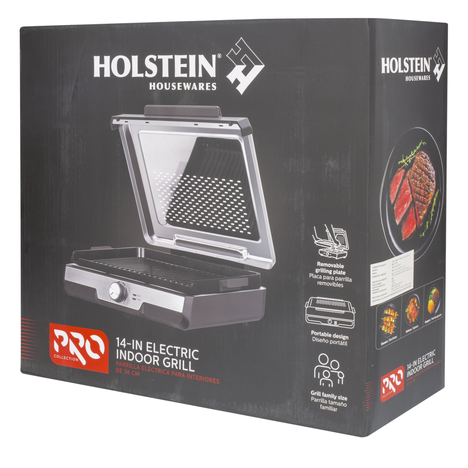Parrilla Eléctrica Para Interiores HOLSTEIN 36 Cm