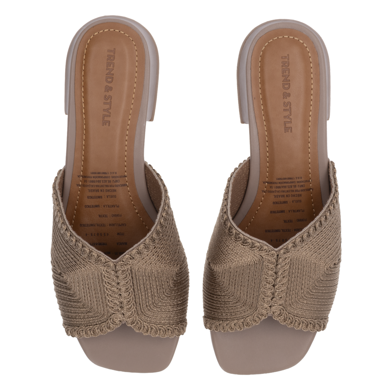Sandalias Taco Bajo Tejido Color Negro TREND & STYLE
