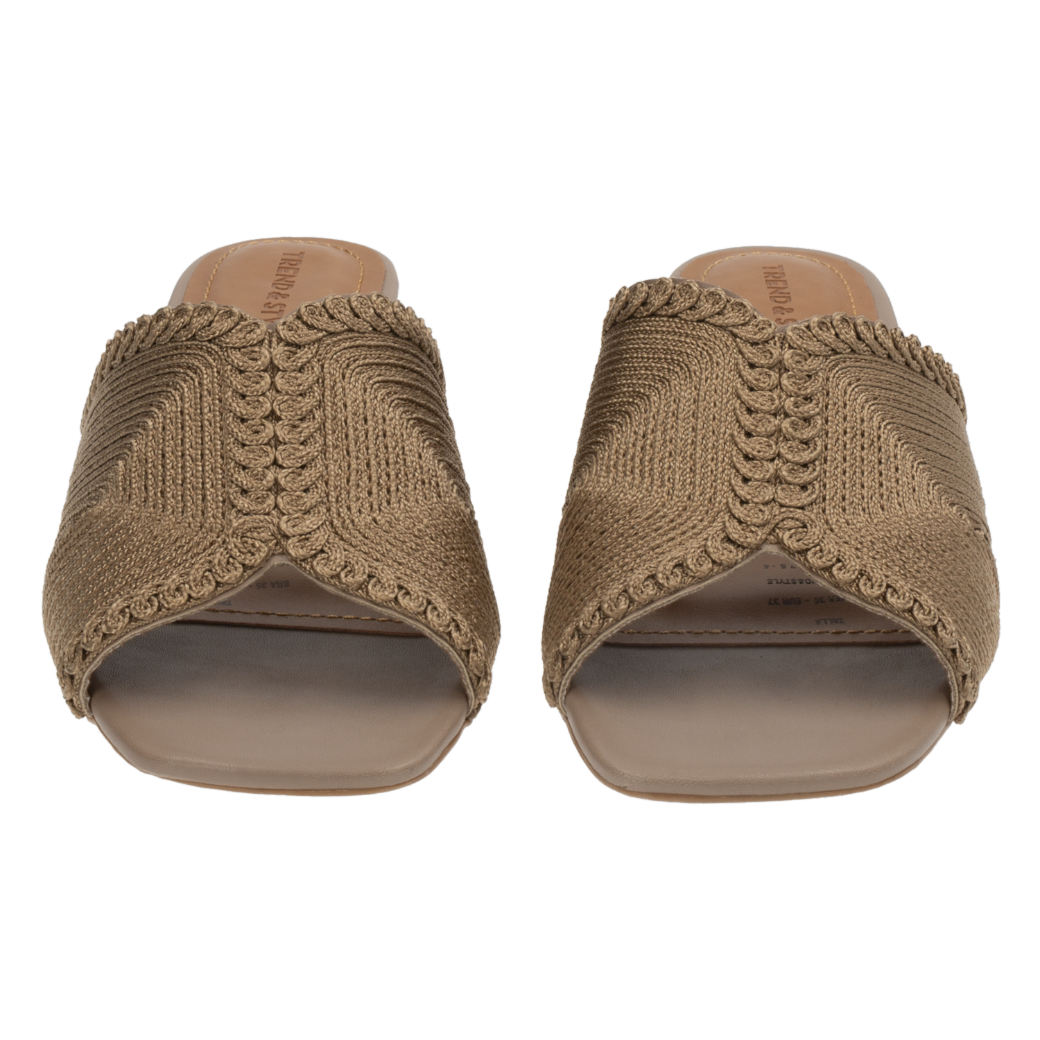 Sandalias Taco Bajo Tejido Color Negro TREND & STYLE
