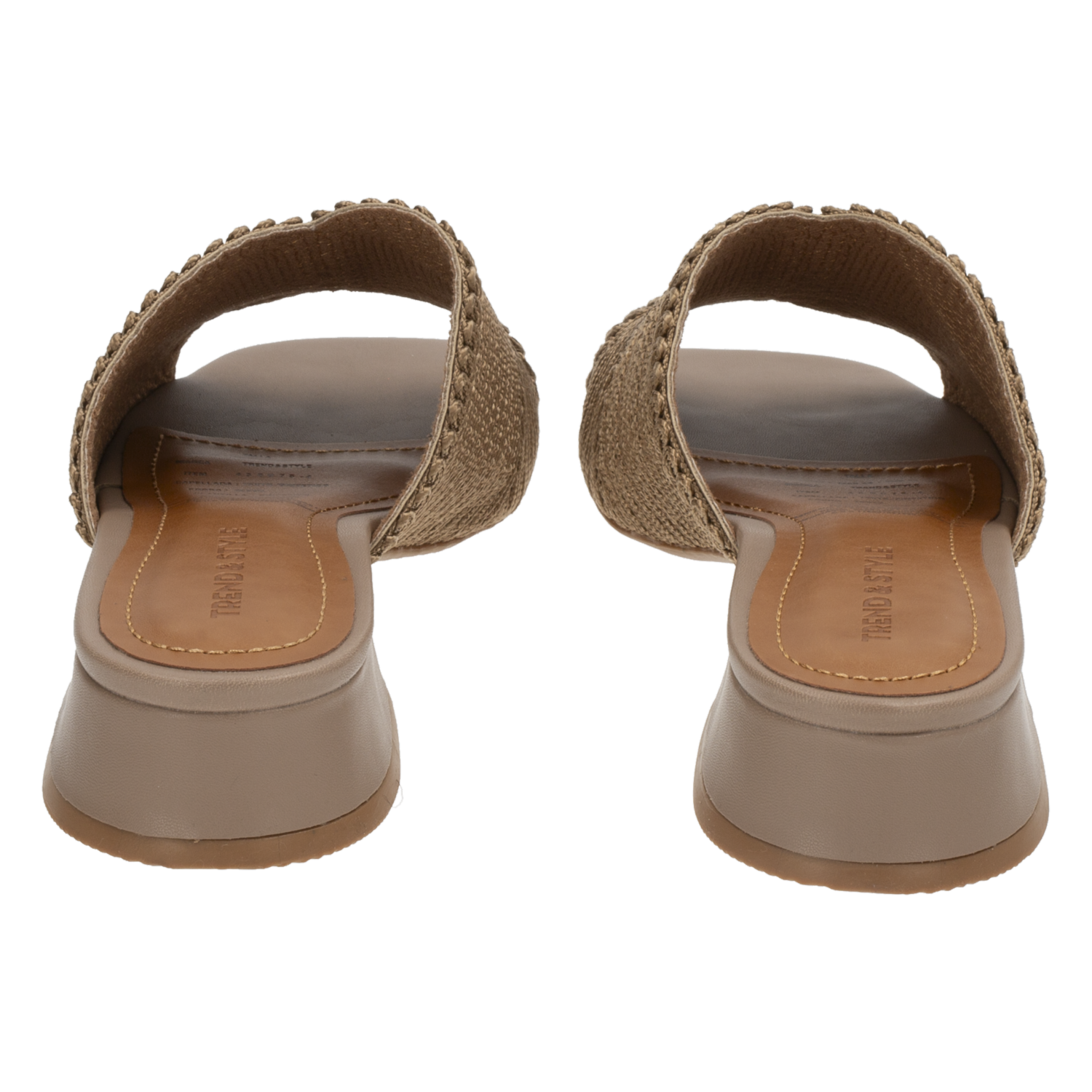 Sandalias Taco Bajo Tejido Color Negro TREND & STYLE