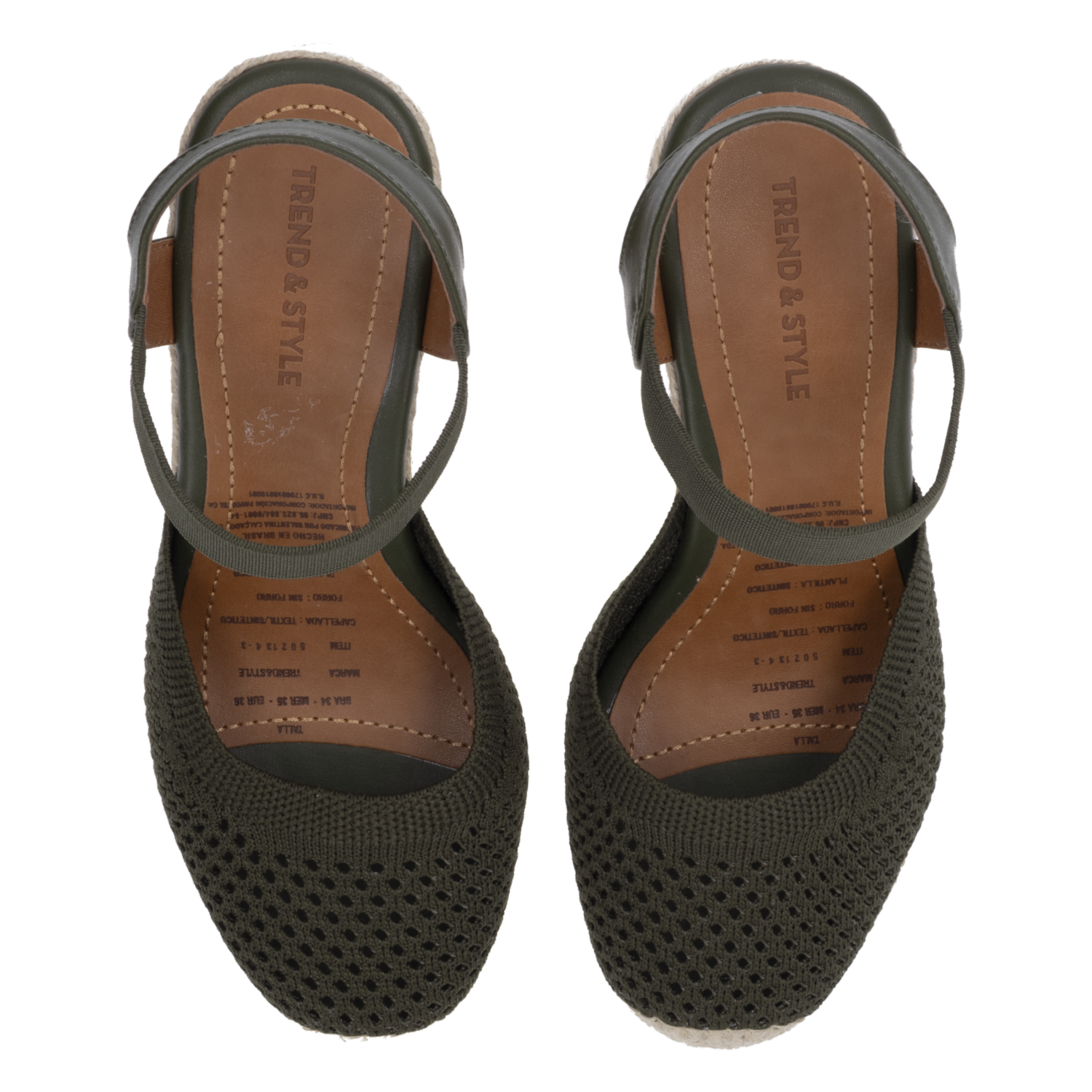 Sandalias Plataforma De Tela Color Crema TREND & STYLE