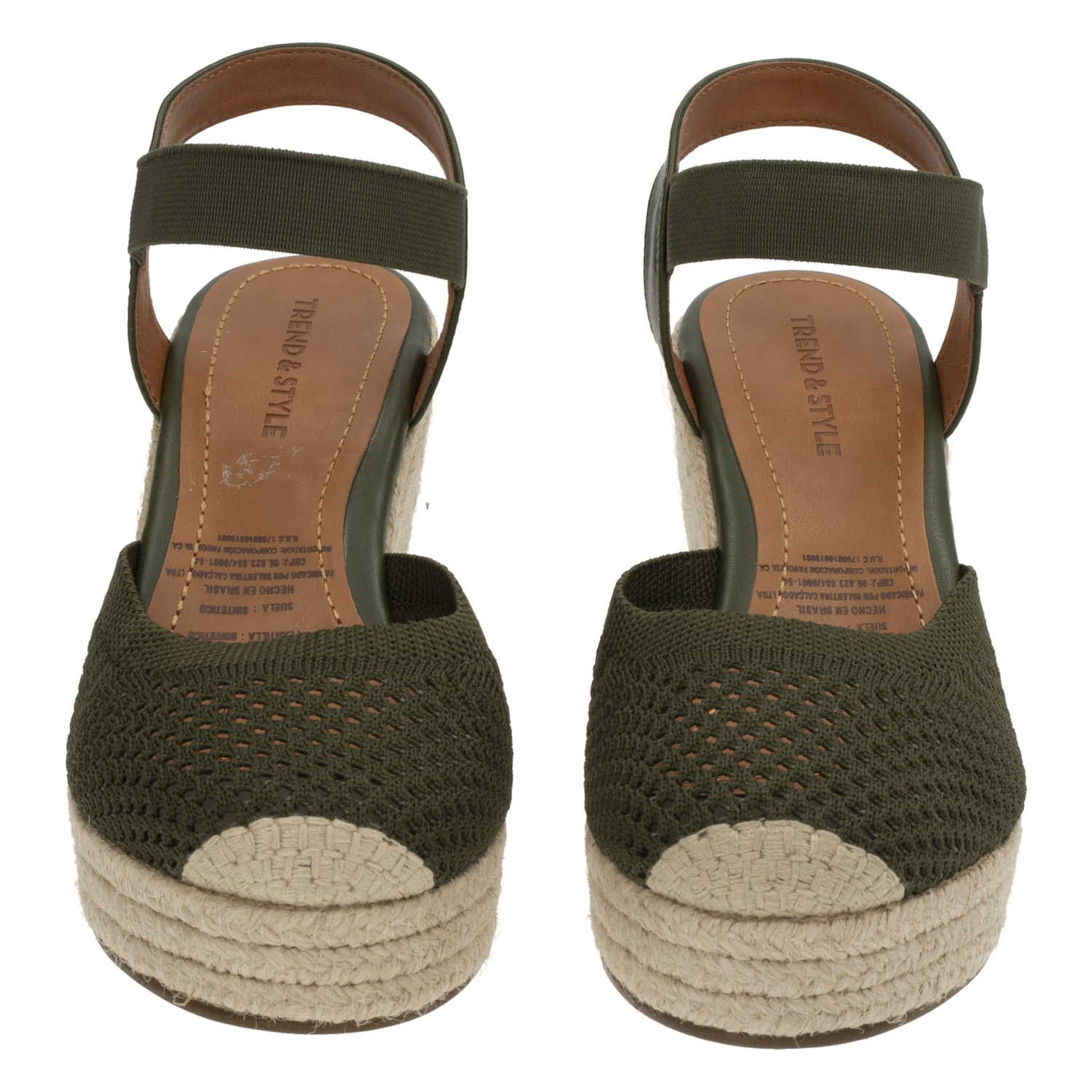 Sandalias Plataforma De Tela Color Crema TREND & STYLE