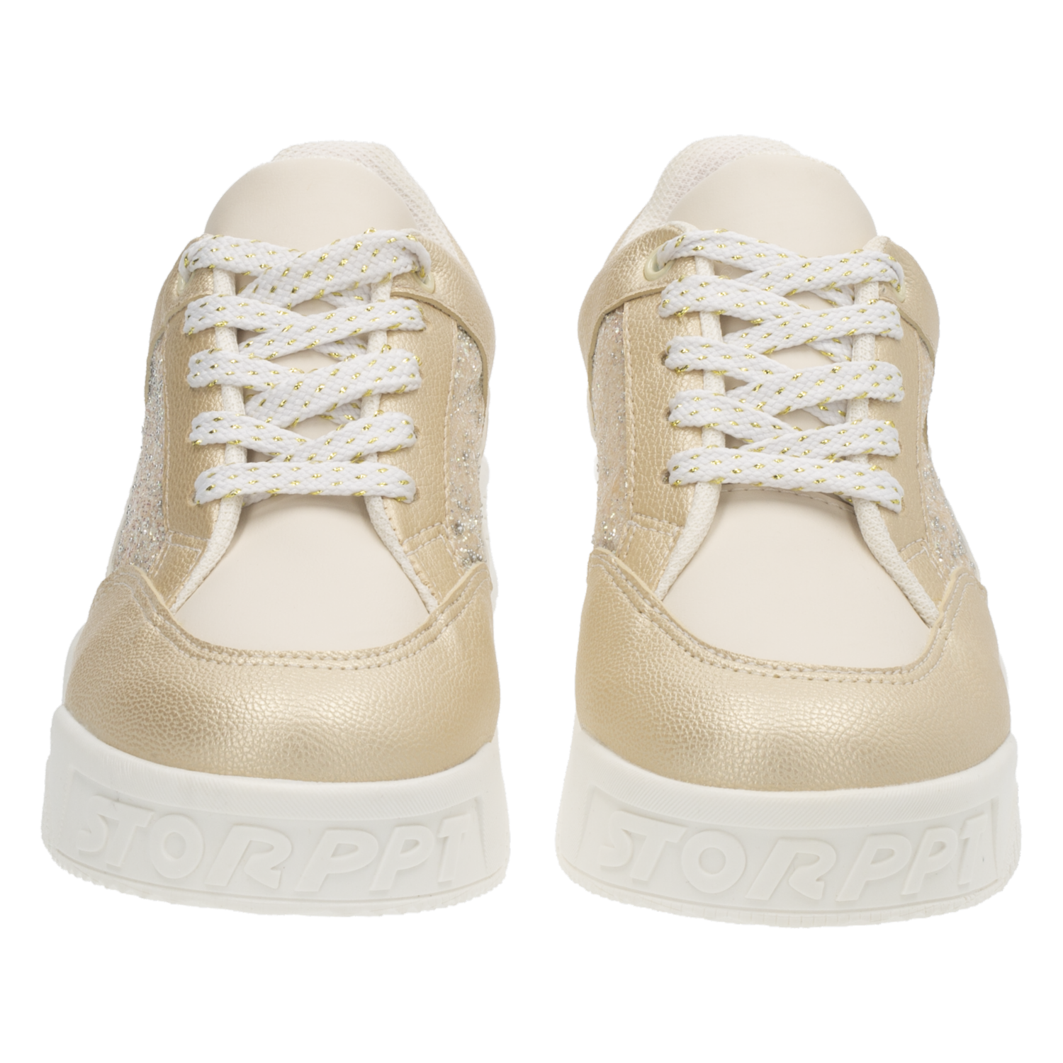 Zapatos Deportivo Con Cordon Champagne Con Dorado SUEÑOS Y MODA