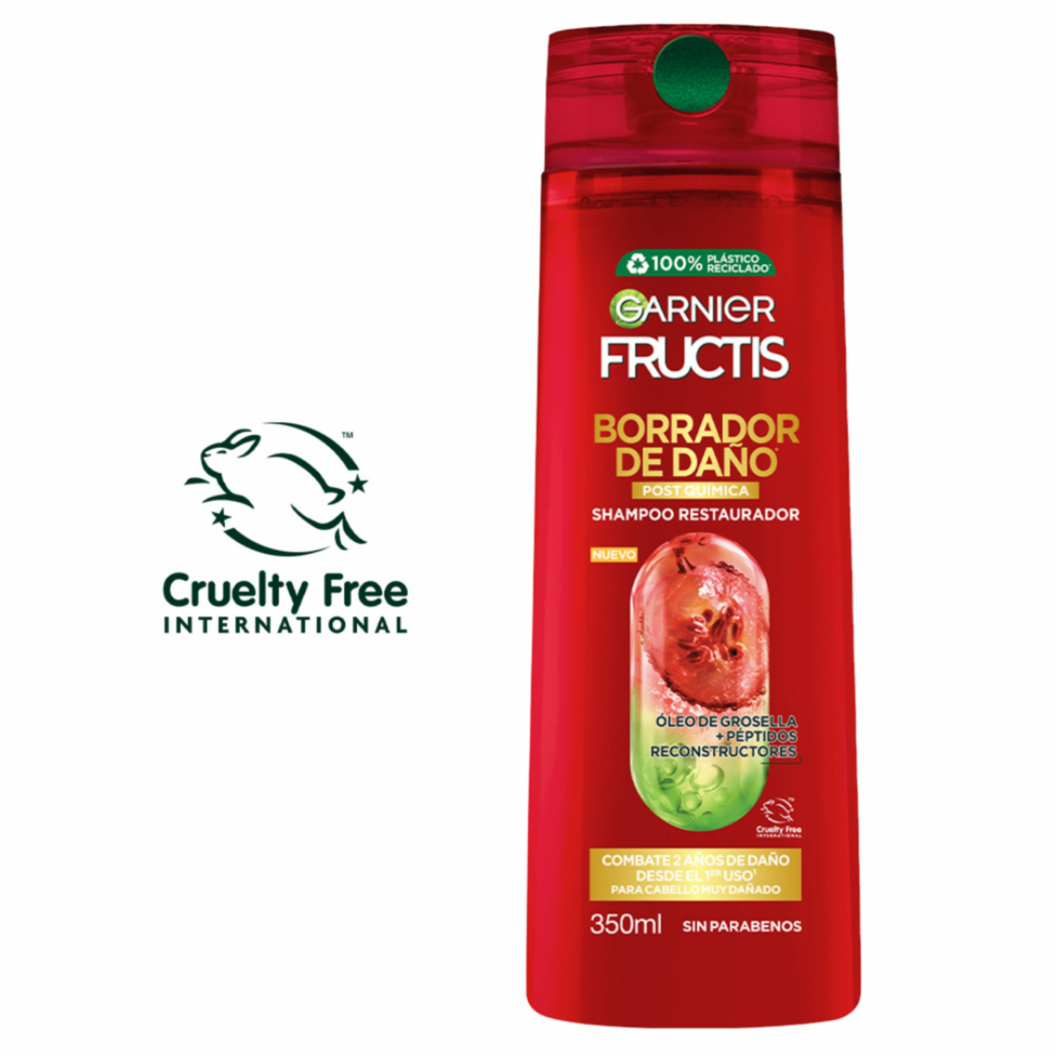 Shampoo Para Cabello Borrador De Daño Post Química GARNIER FRUCTIS 350 Ml