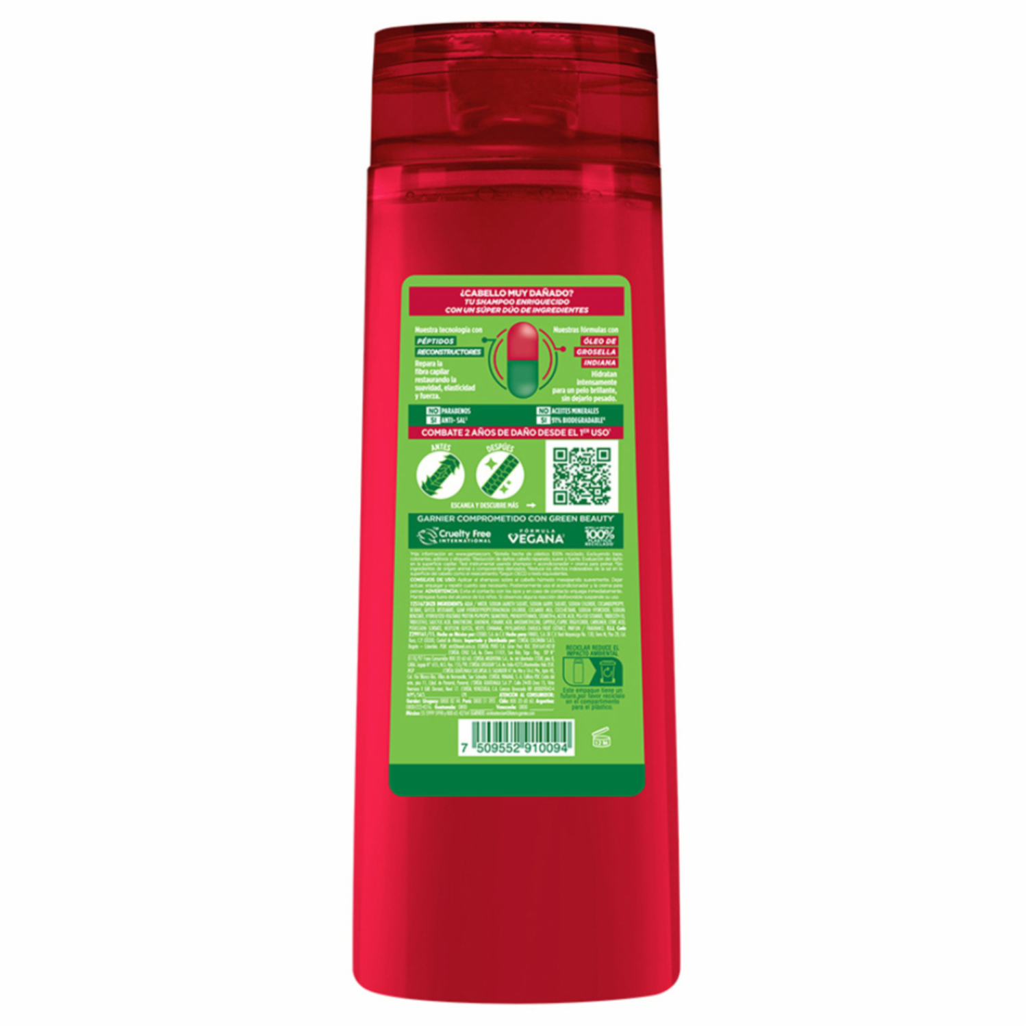Shampoo Para Cabello Borrador De Daño Post Química GARNIER FRUCTIS 350 Ml