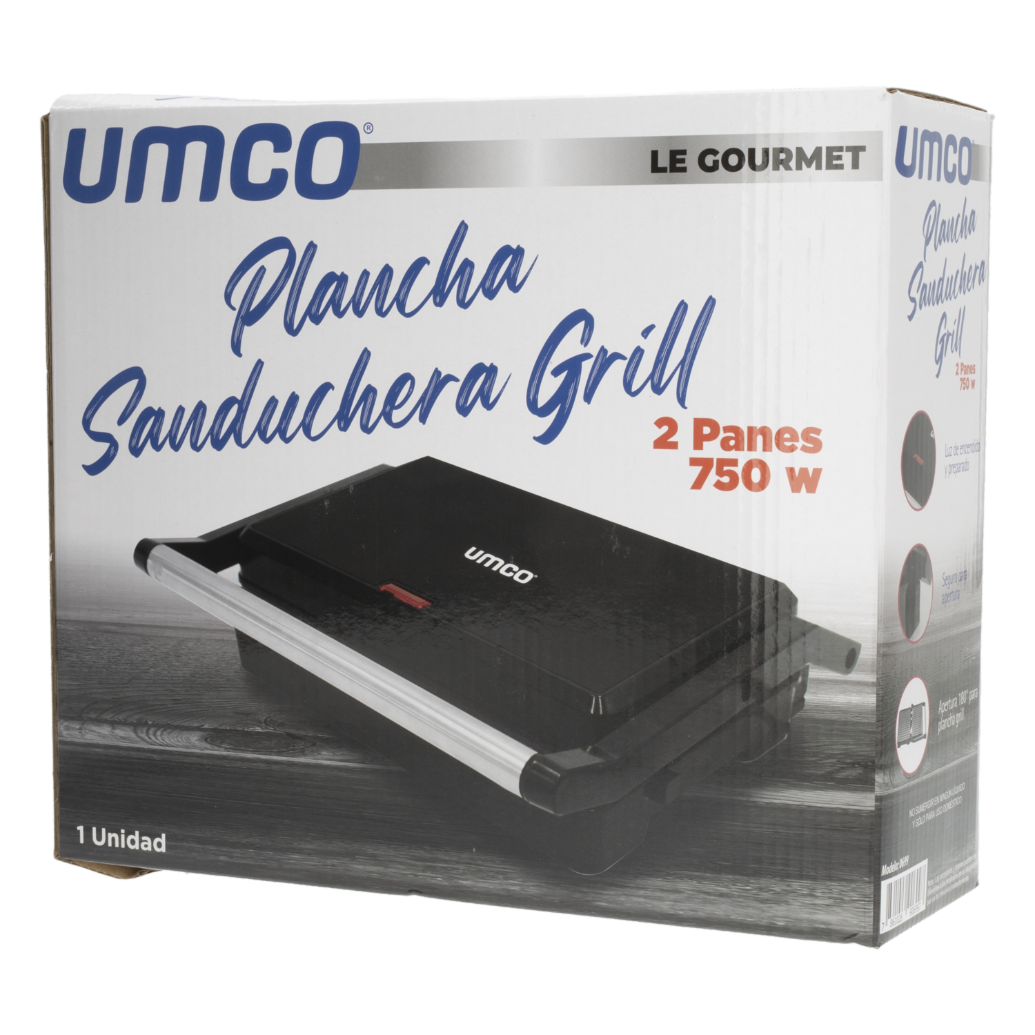 Plancha Sanduchera Grill 750 W UMCO 2 Panes