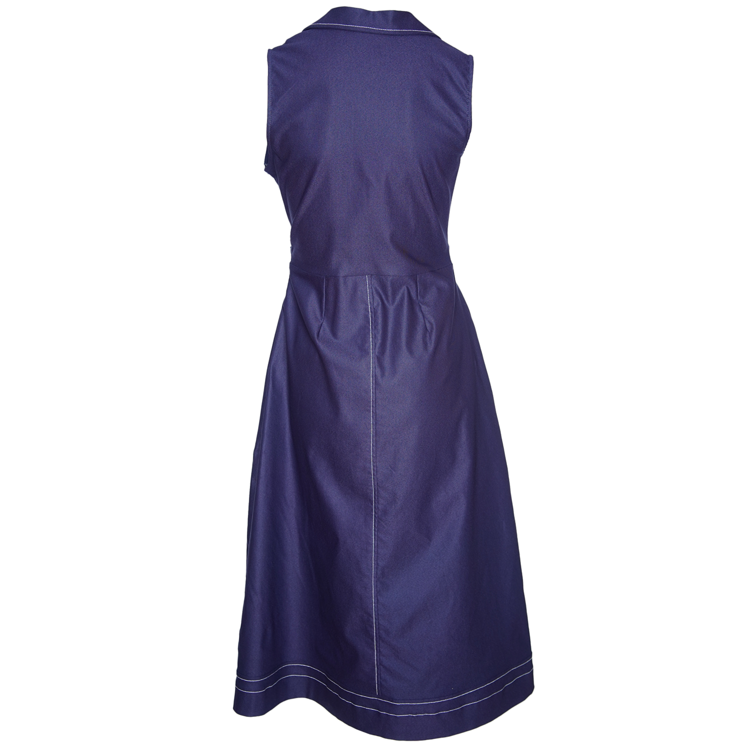 Vestido Largo Con Escote En El Cuello Con Botones En Cintura Falda En Corte A TREND & STYLE