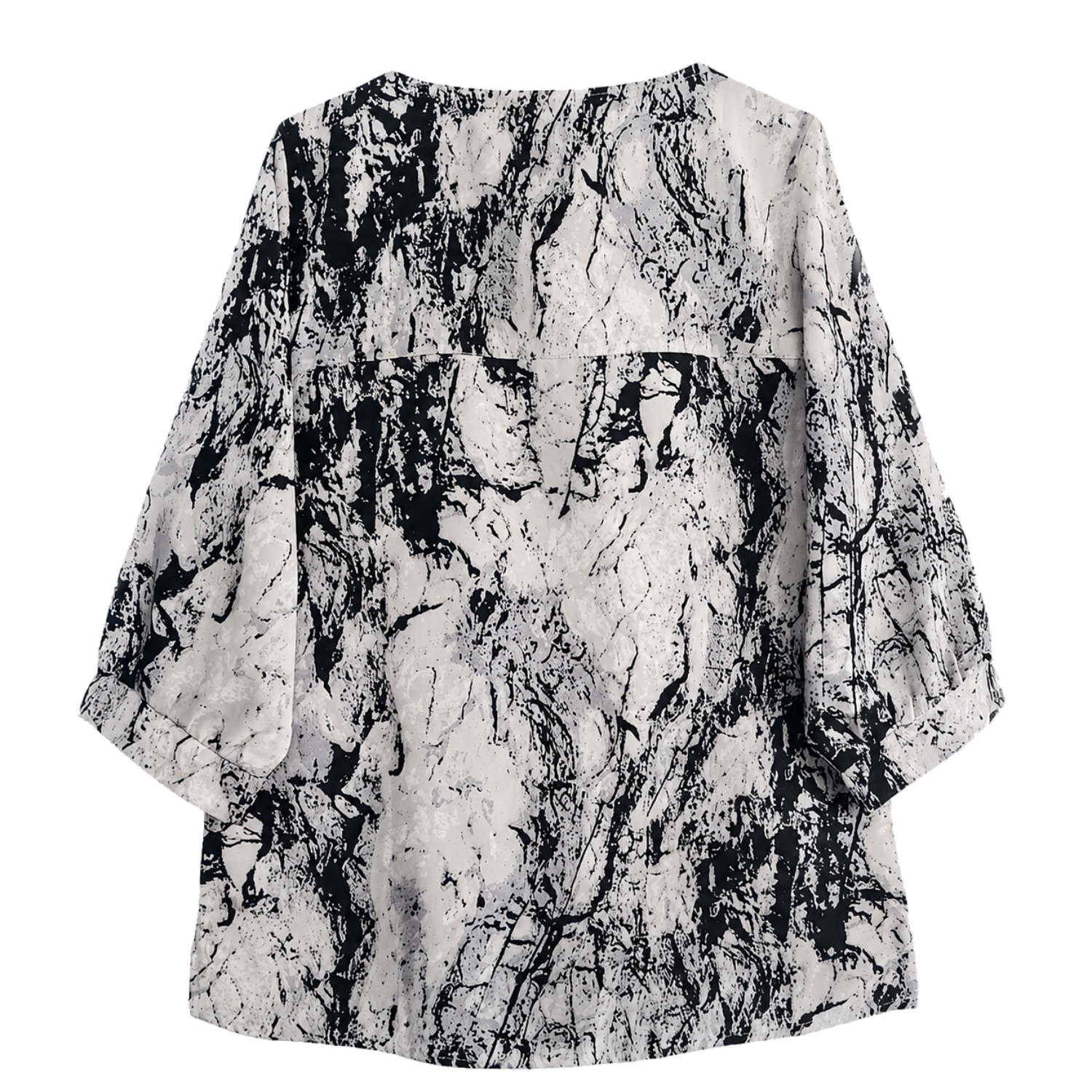 Blusa Manga 3/4 Estampada Y Drapeados Larerales AW