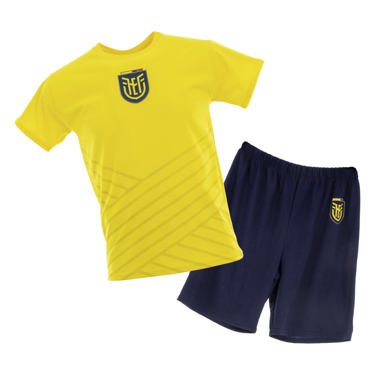 Pijama Camiseta Cuello Redondo, Short Recubierto Hincha Ecuador FEF