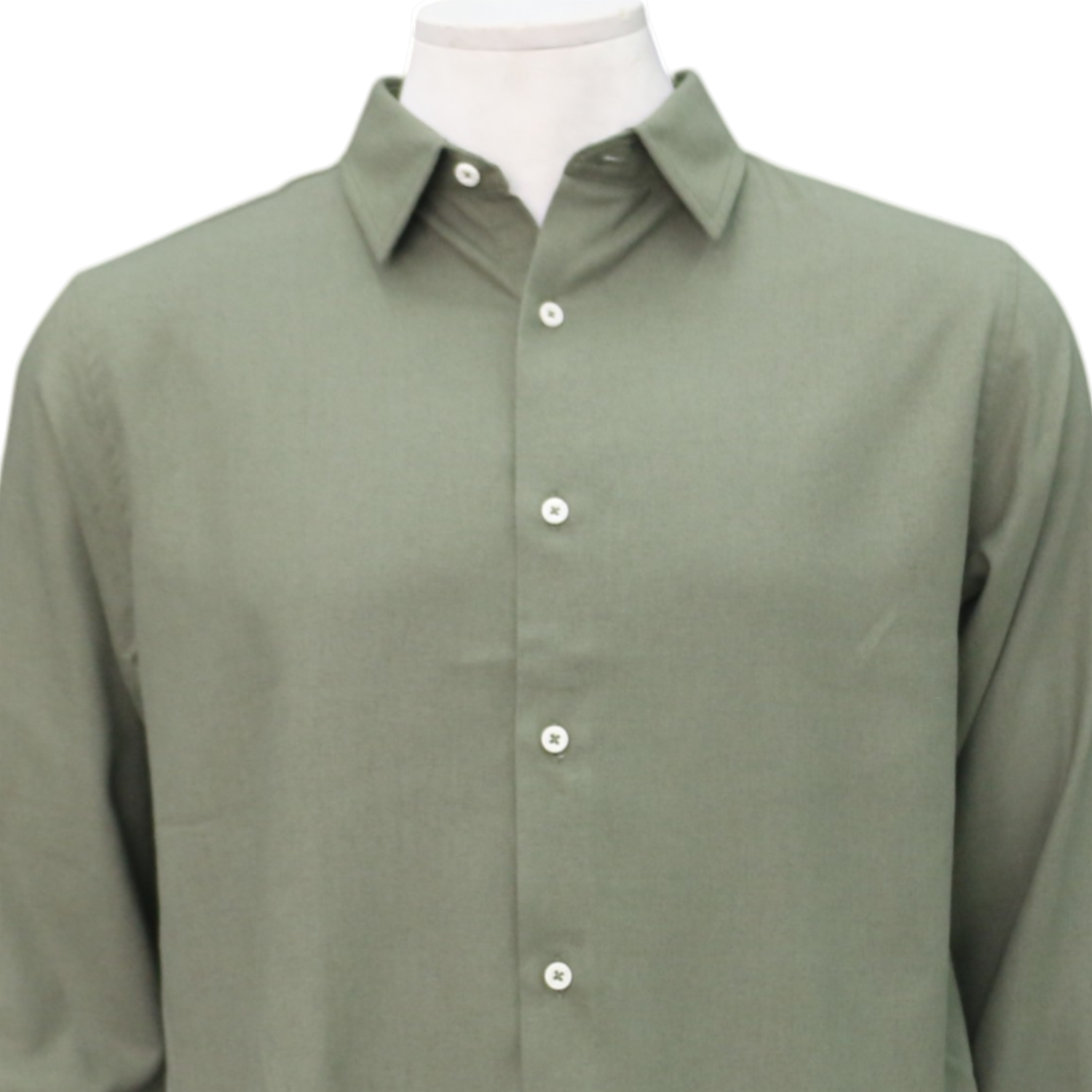Camisa Manga Larga Cuello Clasico Lino Verde BLUE