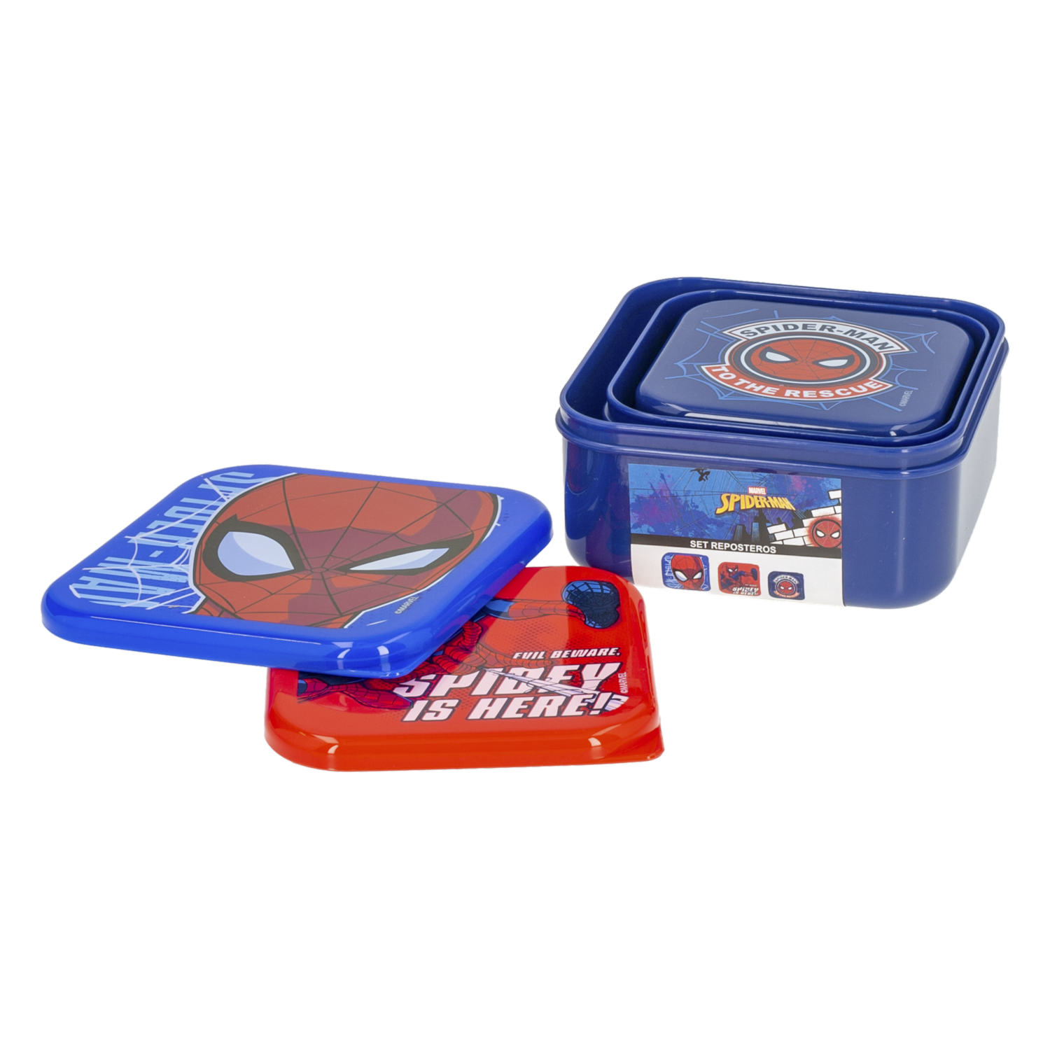 Set De Reposteros Plásticos Ultimate Spiderman DISNEY X3 Piezas