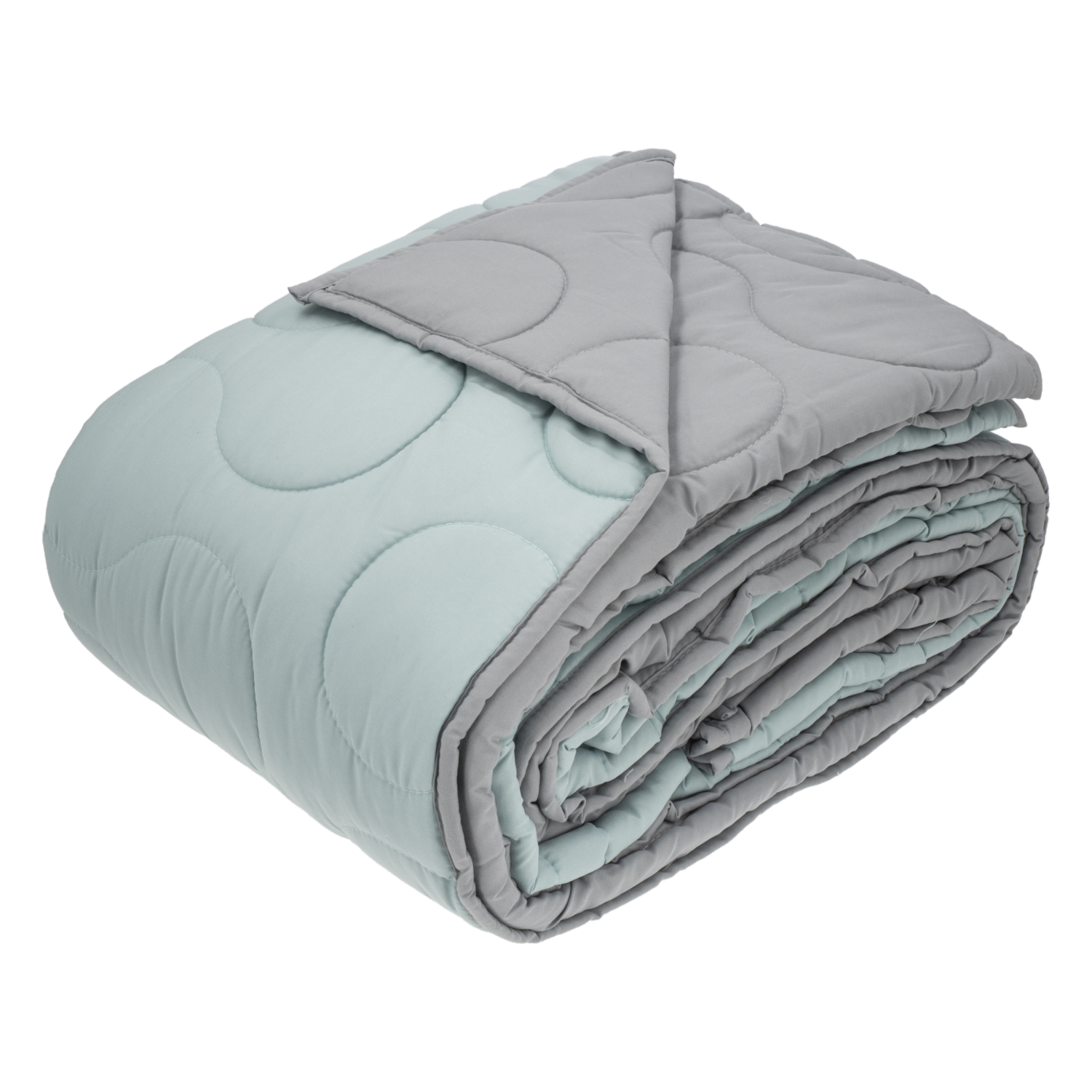 Cobertor Diseño Llano Gris Y Verde FREE HOME 1 1/2 Plazas