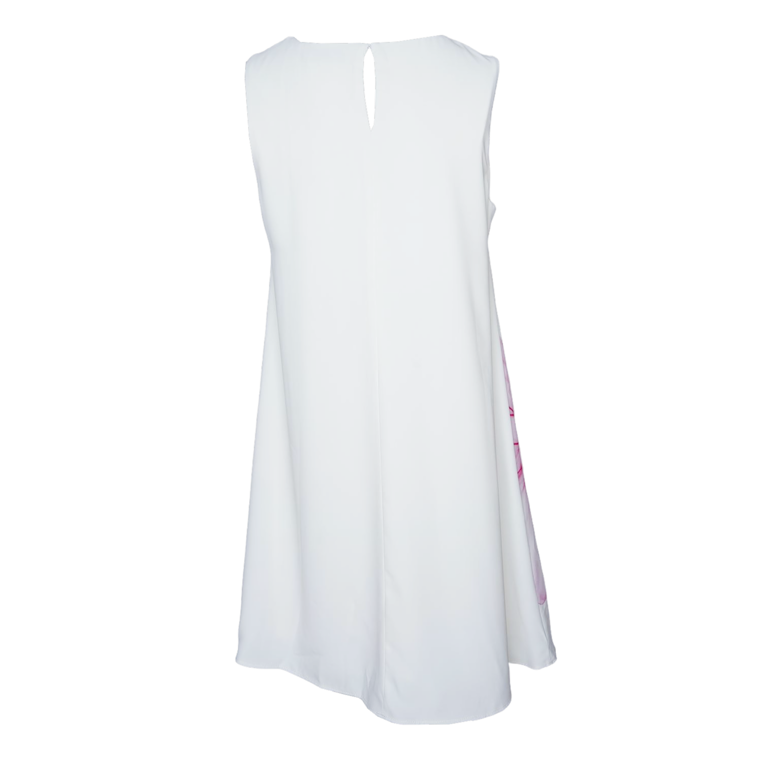 Vestido Corto Sin Mangas Cuello Redondo Beige Con Flor Estampada TREND & STYLE