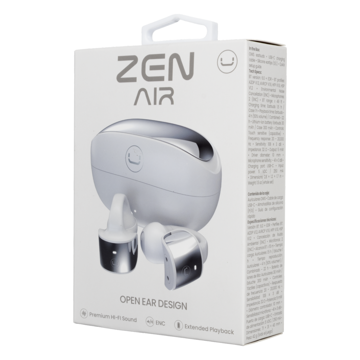 Audífonos Diseño Open Ear Blanco Modelo HS7515 ZEN AIR Inalámbricos